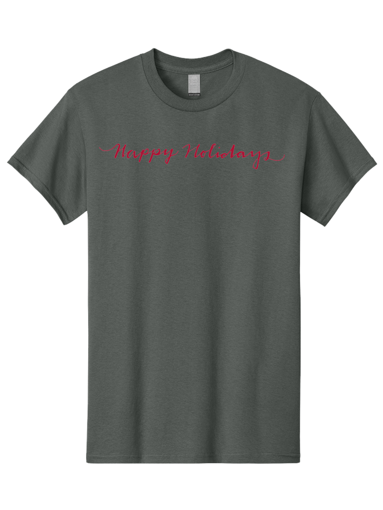 Happy-Holidays-3 Men'S Graphic Tee, 100% Cotton, Comfortable Casual Summer Wear, Machine Washable, Happy Holidays, Holiday Wishes, Festive Greetings, Red Script, Cursive Font, Holiday Season -  Aaa915 3