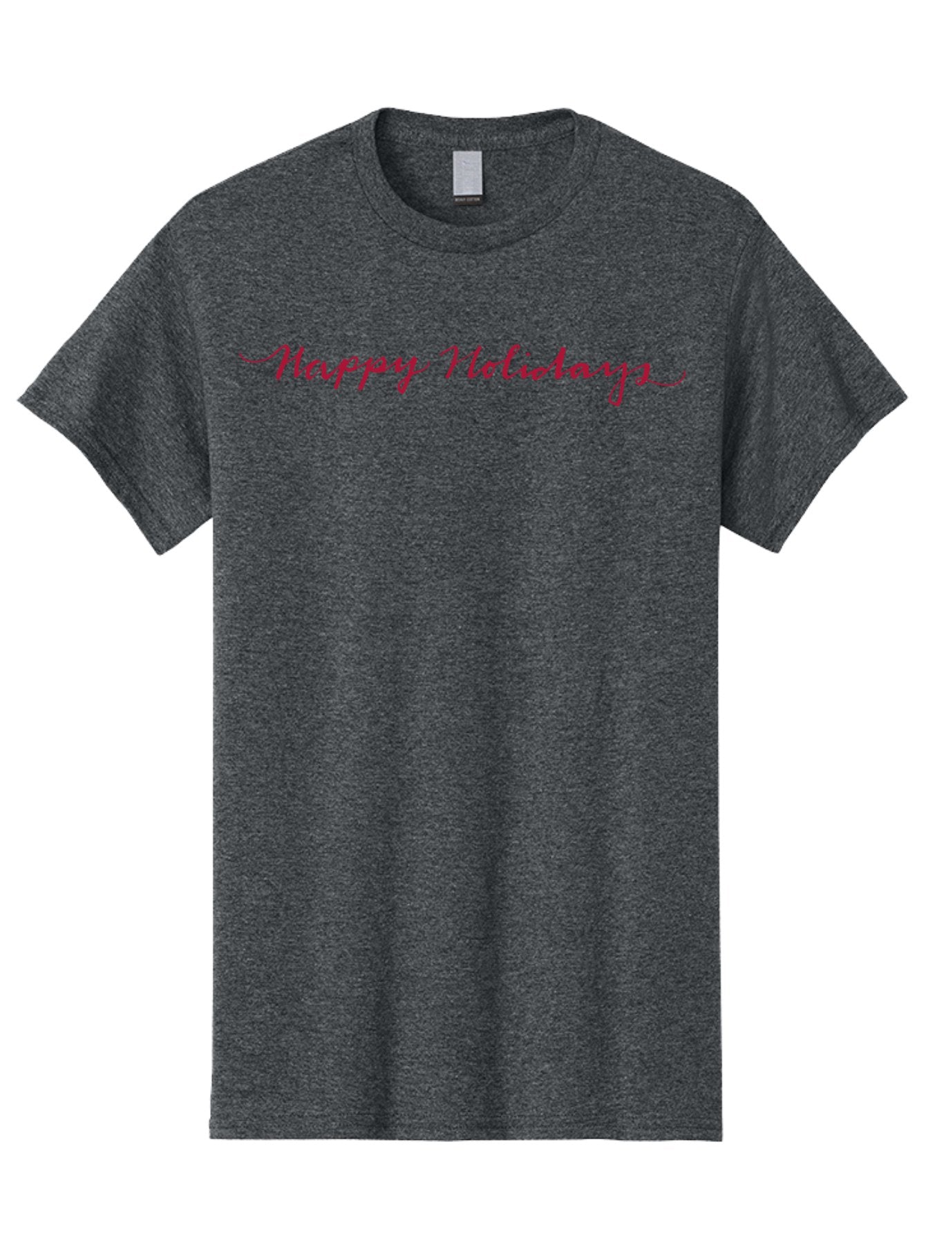 Happy-Holidays-3 Men'S Graphic Tee, 100% Cotton, Comfortable Casual Summer Wear, Machine Washable, Happy Holidays, Holiday Wishes, Festive Greetings, Red Script, Cursive Font, Holiday Season -  Aaa915 12