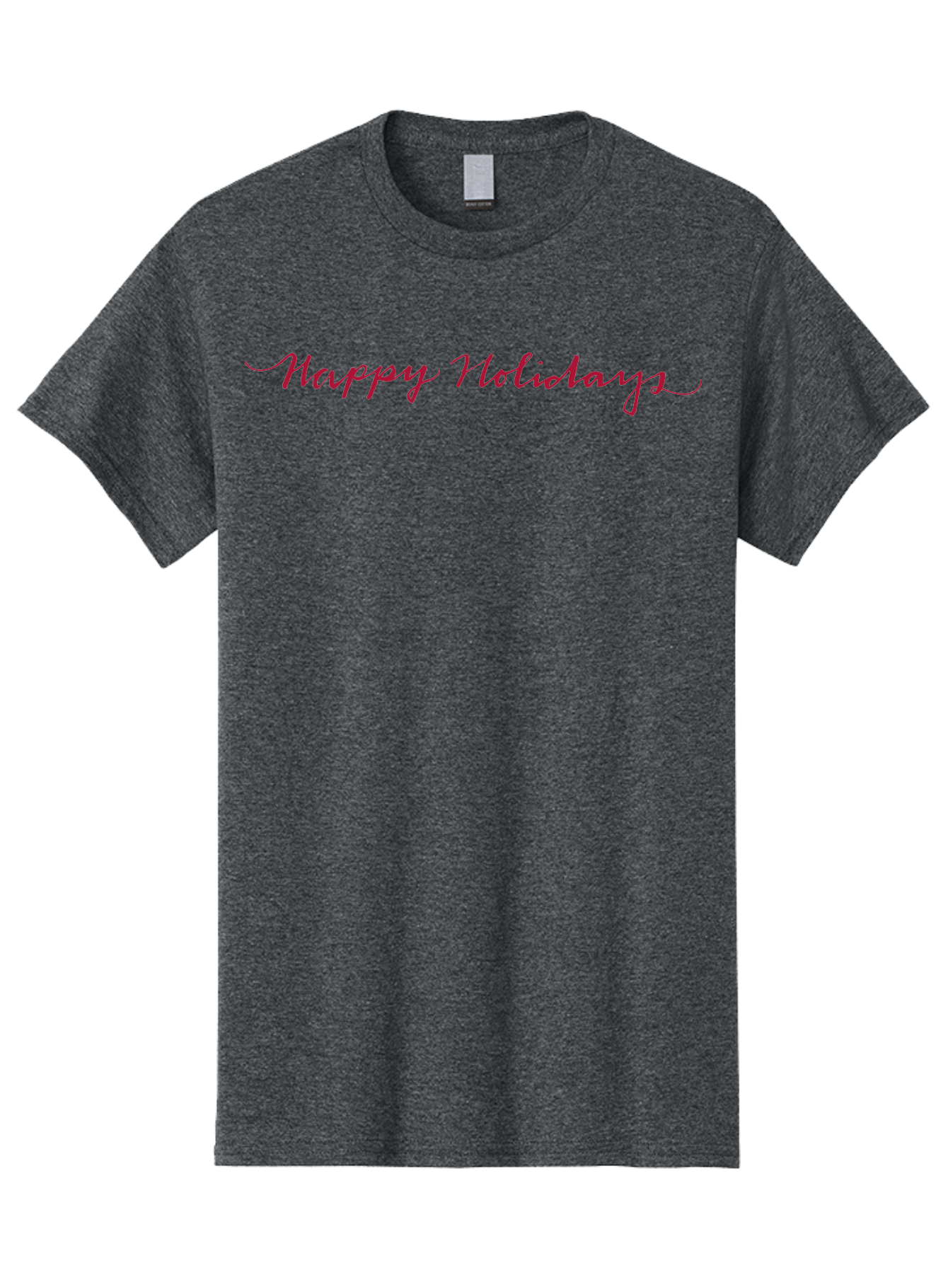 Happy-Holidays-3 Men'S Graphic Tee, 100% Cotton, Comfortable Casual Summer Wear, Machine Washable, Happy Holidays, Holiday Wishes, Festive Greetings, Red Script, Cursive Font, Holiday Season -  Aaa915 7