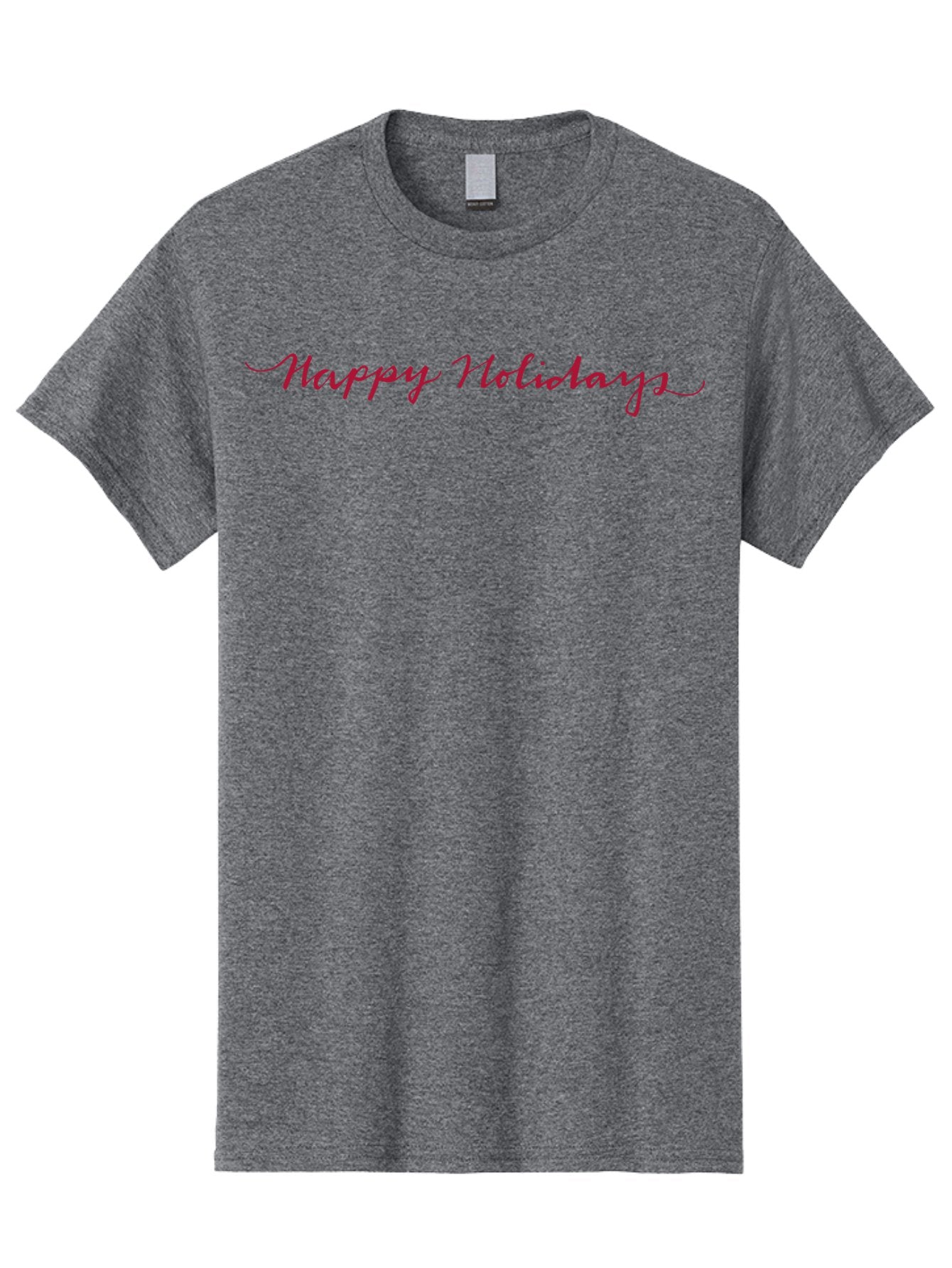 Happy-Holidays-3 Men'S Graphic Tee, 100% Cotton, Comfortable Casual Summer Wear, Machine Washable, Happy Holidays, Holiday Wishes, Festive Greetings, Red Script, Cursive Font, Holiday Season -  Aaa915 13