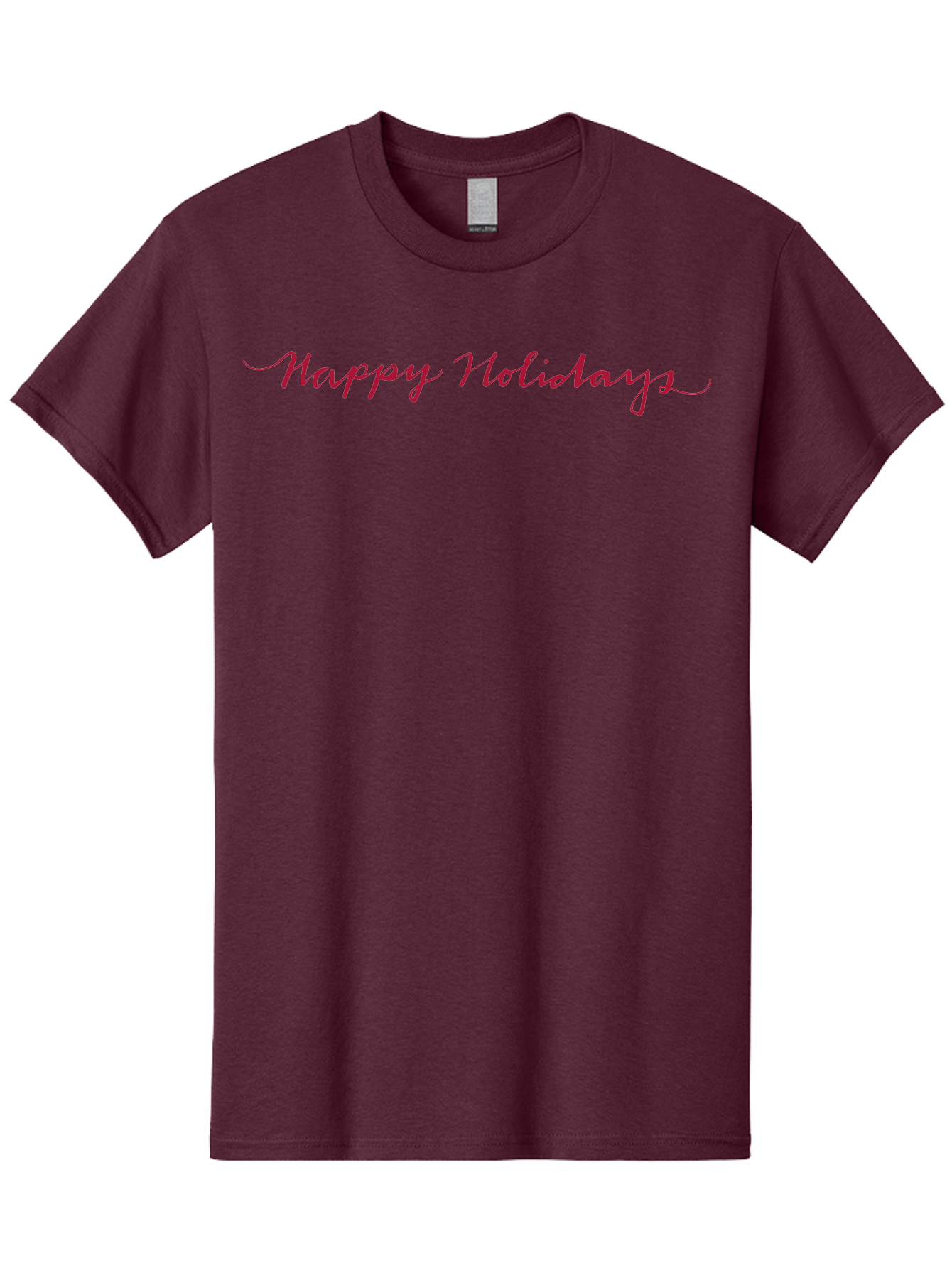 Happy-Holidays-3 Men'S Graphic Tee, 100% Cotton, Comfortable Casual Summer Wear, Machine Washable, Happy Holidays, Holiday Wishes, Festive Greetings, Red Script, Cursive Font, Holiday Season -  Aaa915 13