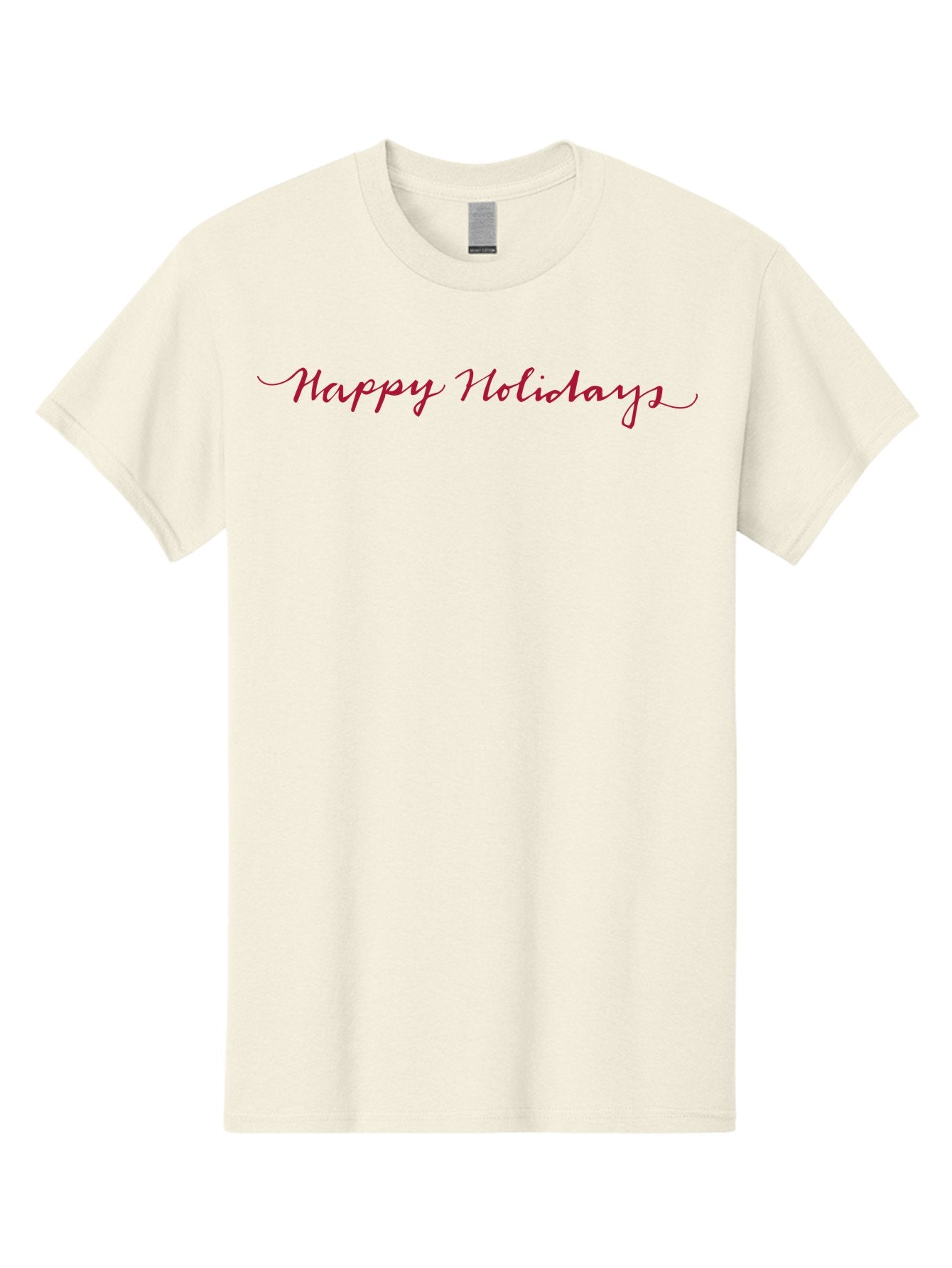 Happy-Holidays-3 Men'S Graphic Tee, 100% Cotton, Comfortable Casual Summer Wear, Machine Washable, Happy Holidays, Holiday Wishes, Festive Greetings, Red Script, Cursive Font, Holiday Season -  Aaa915 11