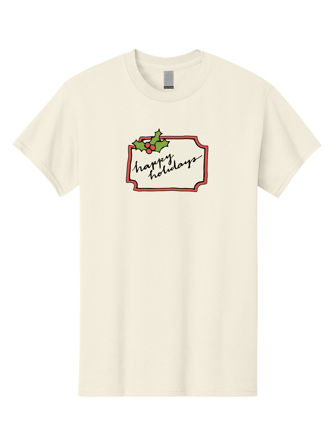 Happy-Holidays Men'S Graphic Tee, 100% Cotton, Comfortable Casual Summer Wear, Machine Washable, Happy Holidays, Festive Season, Holiday Cheer, Red Berries, Holly Leaves, Greeting Card, Celebration, Winter Wonderland, Joyous Occasion, -  Aaa921 17