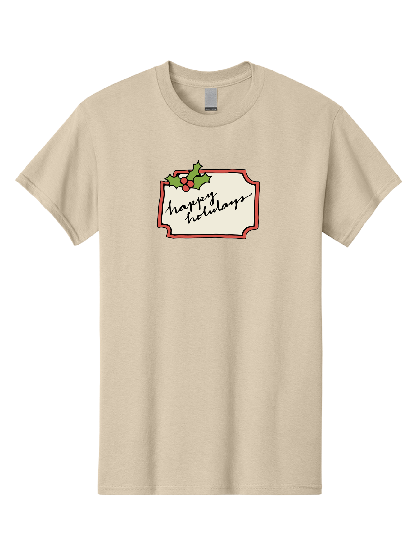 Happy-Holidays Men'S Graphic Tee, 100% Cotton, Comfortable Casual Summer Wear, Machine Washable, Happy Holidays, Festive Season, Holiday Cheer, Red Berries, Holly Leaves, Greeting Card, Celebration, Winter Wonderland, Joyous Occasion, -  Aaa921 27