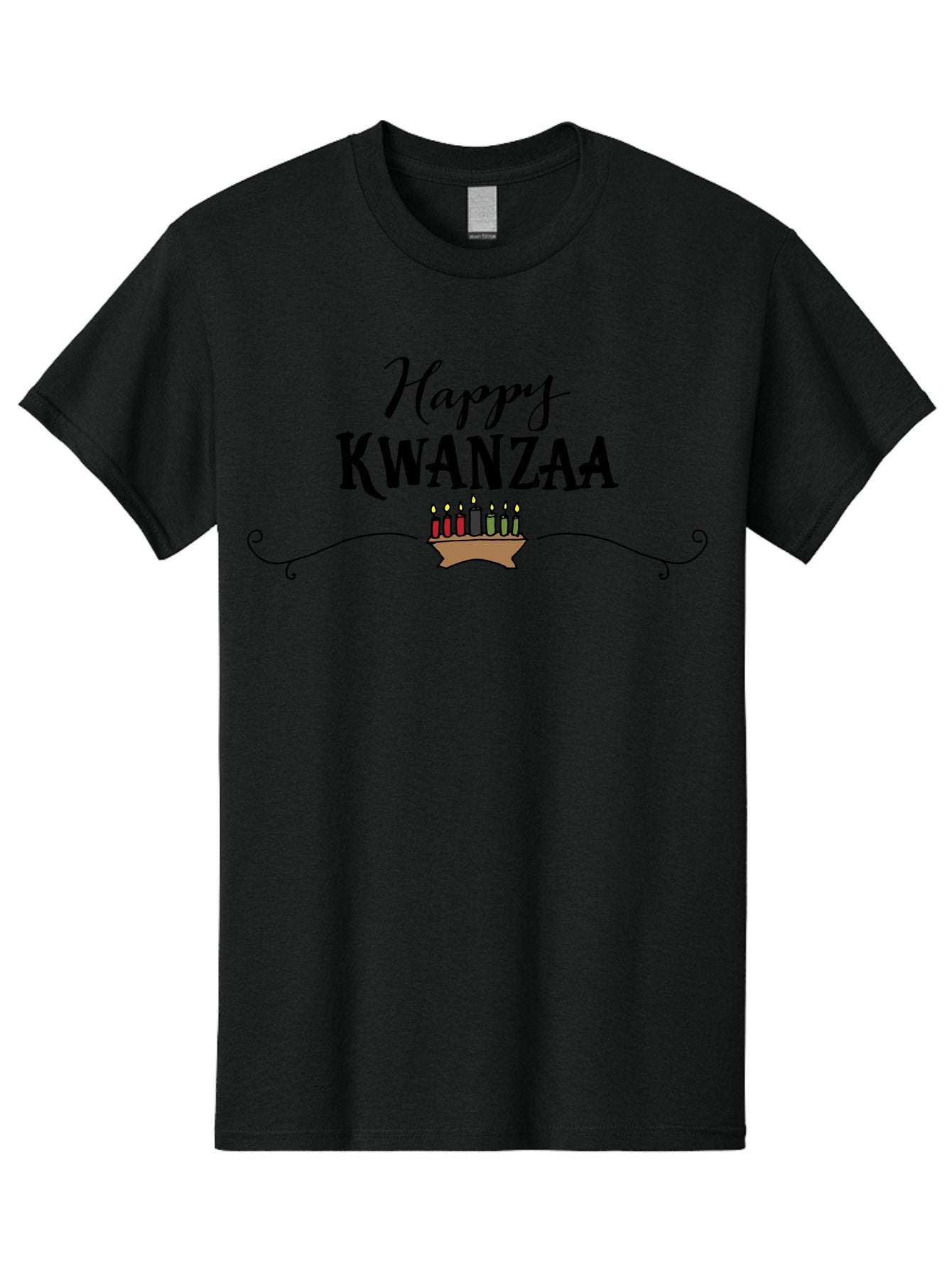 Happy-Kwanzaa Men'S Graphic Tee, 100% Cotton, Comfortable Casual Summer Wear, Machine Washable, Happy Kwanzaa, Kinara Candles, African American Culture, Celebration, Unity, Community, Holiday Greeting -  Aaa922 9