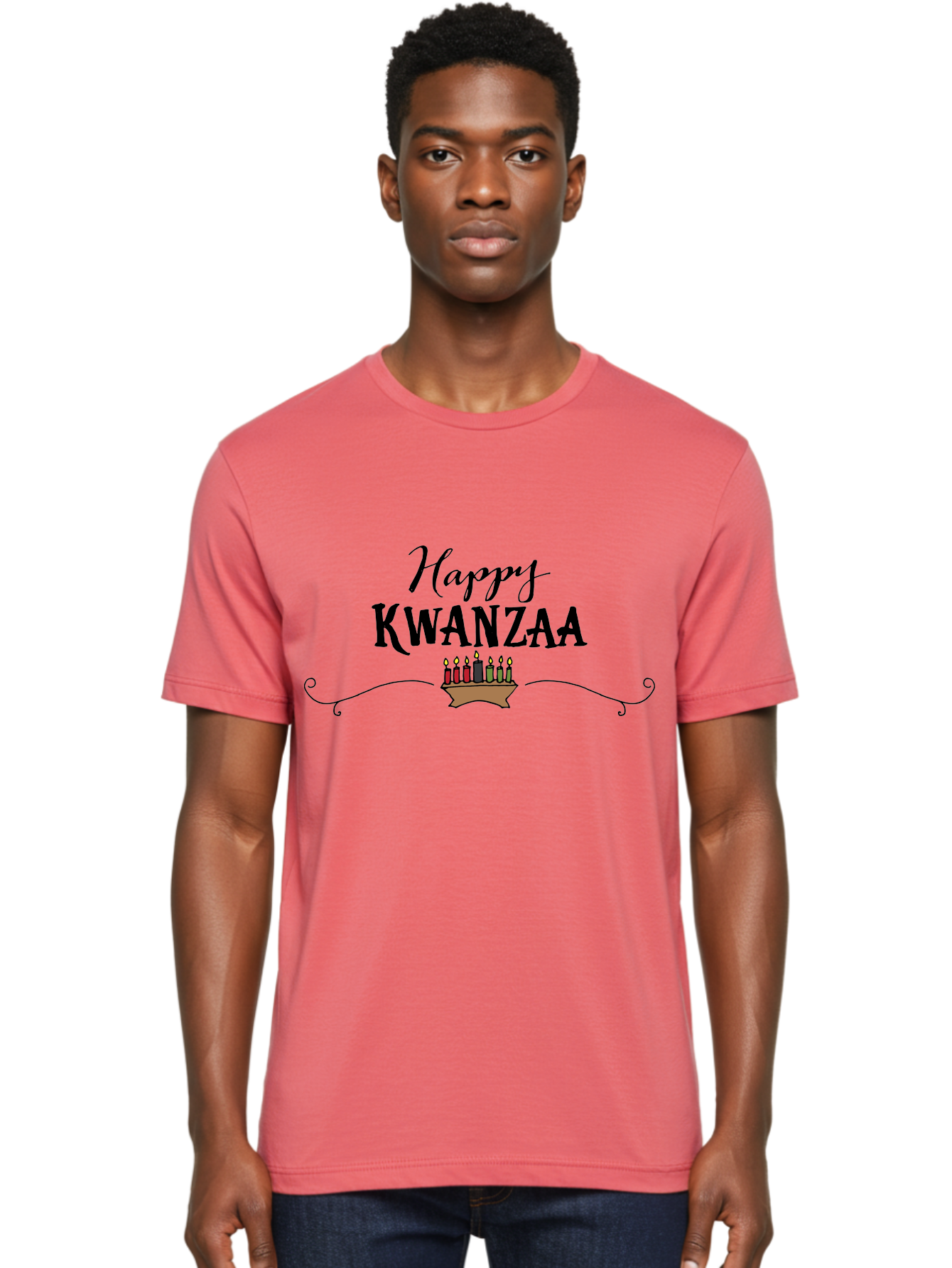 Happy-Kwanzaa Men'S Graphic Tee, 100% Cotton, Comfortable Casual Summer Wear, Machine Washable, Happy Kwanzaa, Kinara Candles, African American Culture, Celebration, Unity, Community, Holiday Greeting -  Aaa922 6