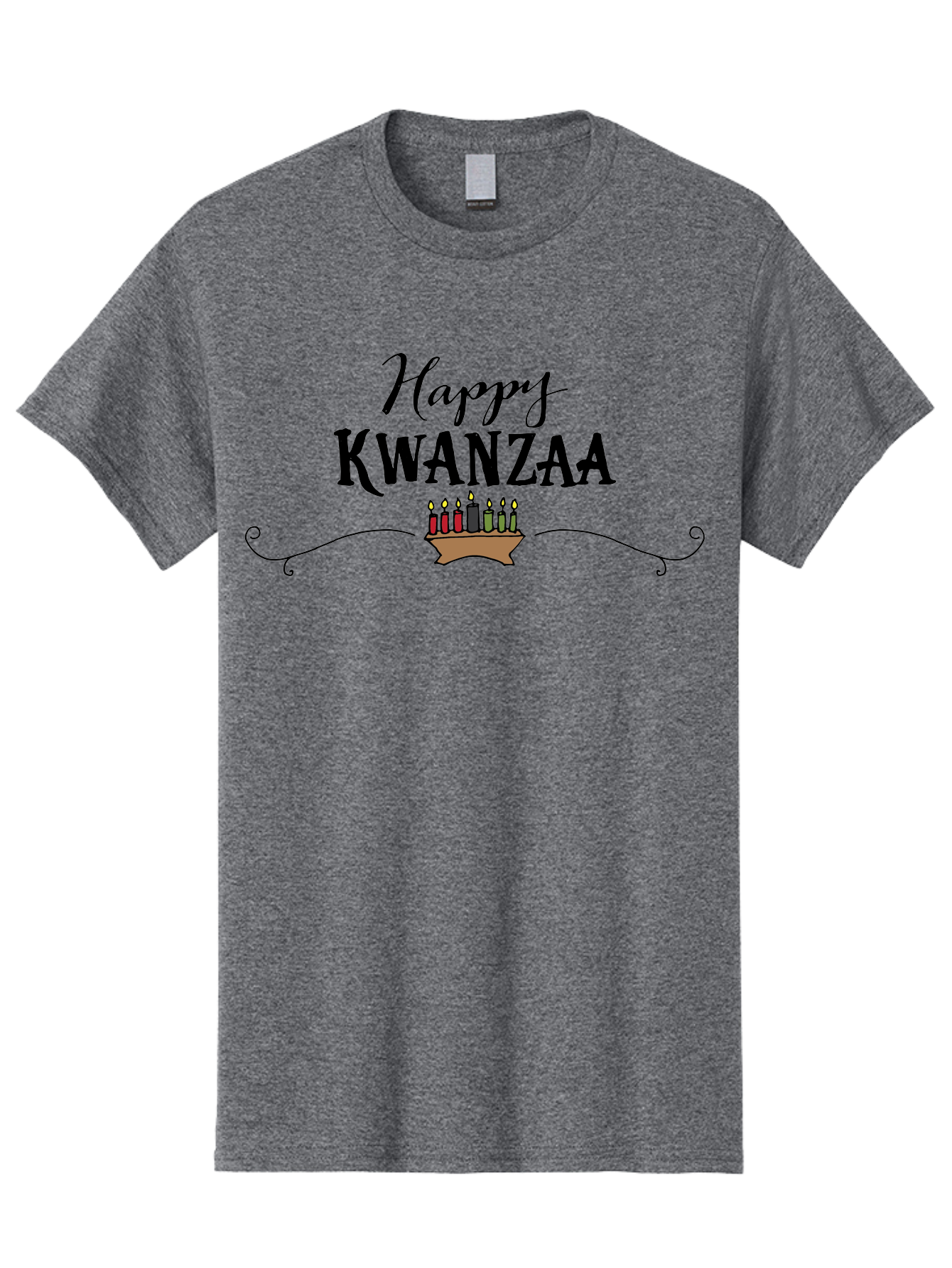 Happy-Kwanzaa Men'S Graphic Tee, 100% Cotton, Comfortable Casual Summer Wear, Machine Washable, Happy Kwanzaa, Kinara Candles, African American Culture, Celebration, Unity, Community, Holiday Greeting -  Aaa922 9