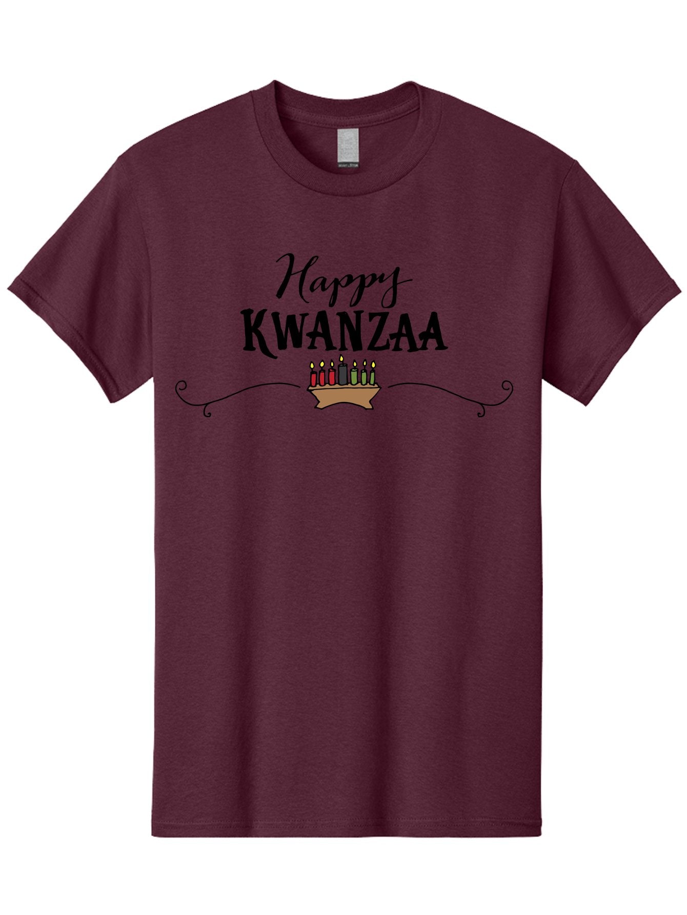 Happy-Kwanzaa Men'S Graphic Tee, 100% Cotton, Comfortable Casual Summer Wear, Machine Washable, Happy Kwanzaa, Kinara Candles, African American Culture, Celebration, Unity, Community, Holiday Greeting -  Aaa922 7
