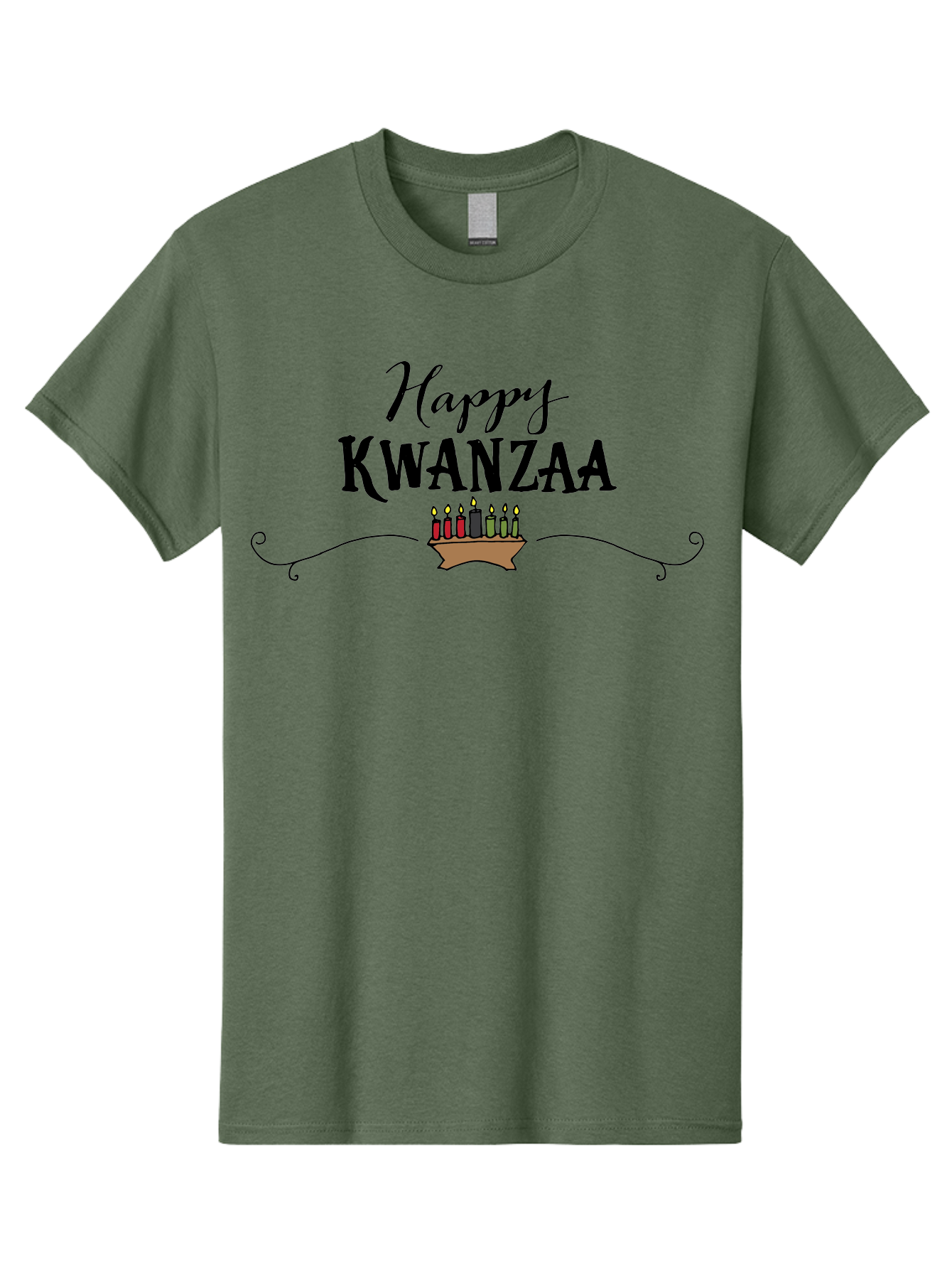 Happy-Kwanzaa Men'S Graphic Tee, 100% Cotton, Comfortable Casual Summer Wear, Machine Washable, Happy Kwanzaa, Kinara Candles, African American Culture, Celebration, Unity, Community, Holiday Greeting -  Aaa922 15