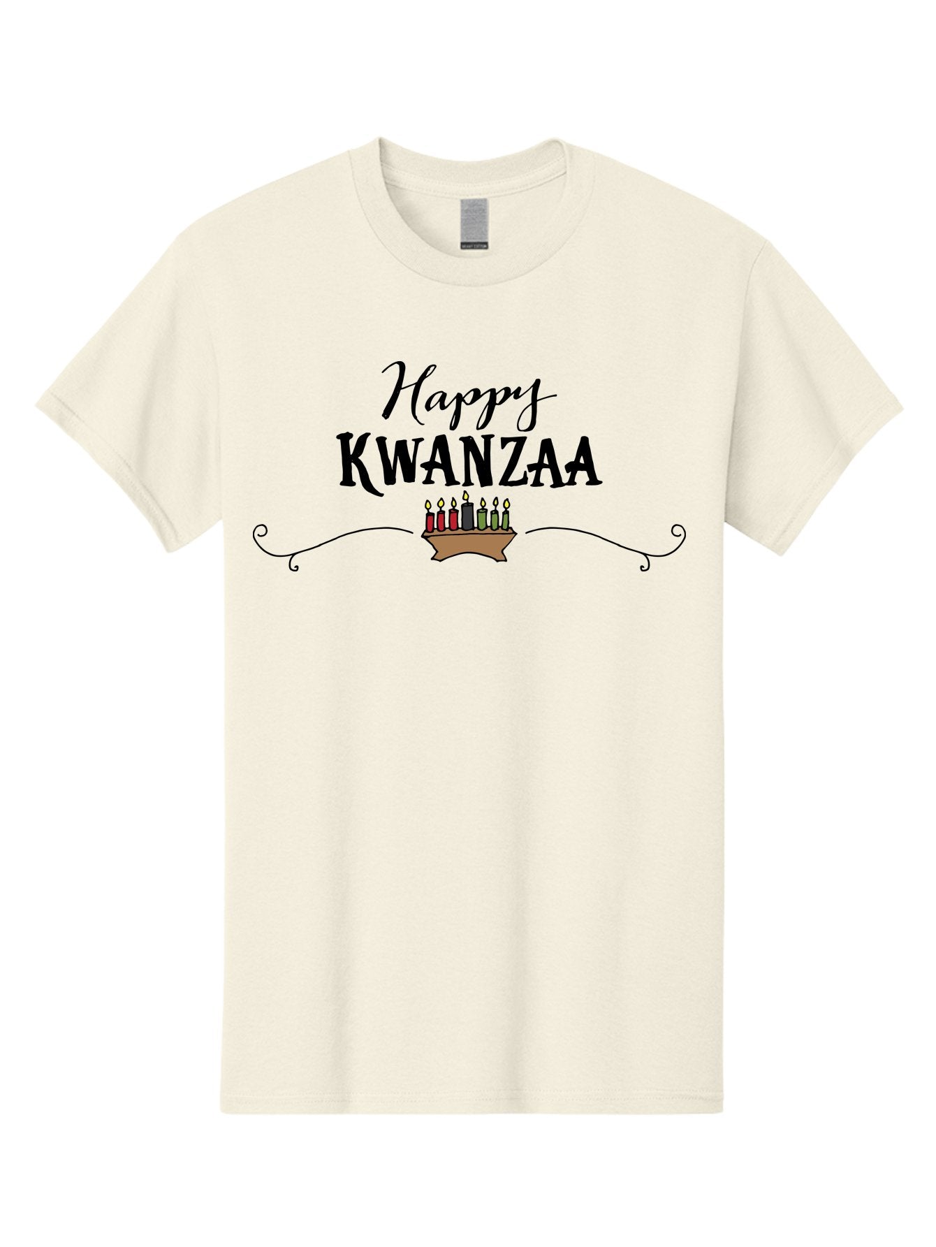 Happy-Kwanzaa Men'S Graphic Tee, 100% Cotton, Comfortable Casual Summer Wear, Machine Washable, Happy Kwanzaa, Kinara Candles, African American Culture, Celebration, Unity, Community, Holiday Greeting -  Aaa922 4