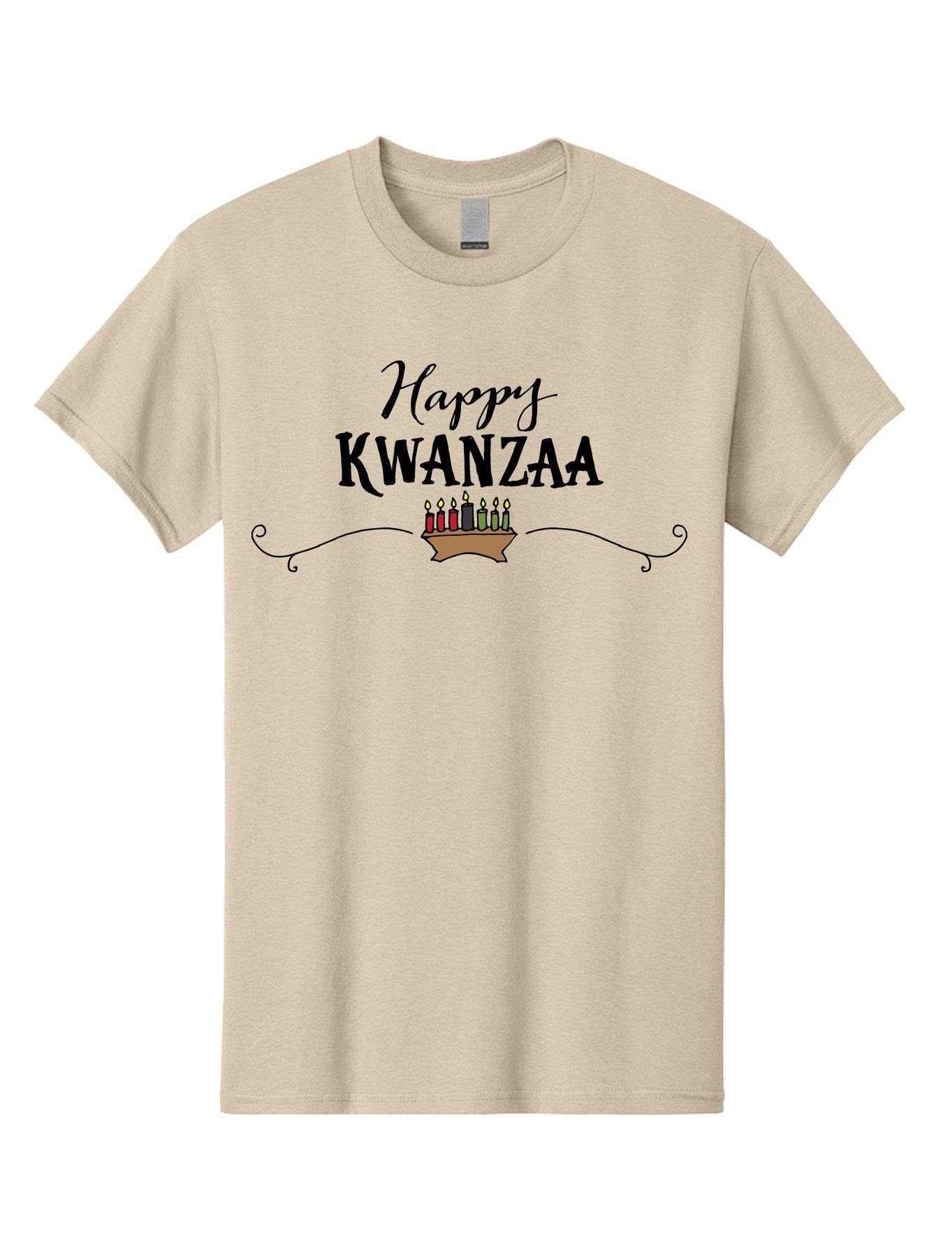 Happy-Kwanzaa Men'S Graphic Tee, 100% Cotton, Comfortable Casual Summer Wear, Machine Washable, Happy Kwanzaa, Kinara Candles, African American Culture, Celebration, Unity, Community, Holiday Greeting -  Aaa922 14