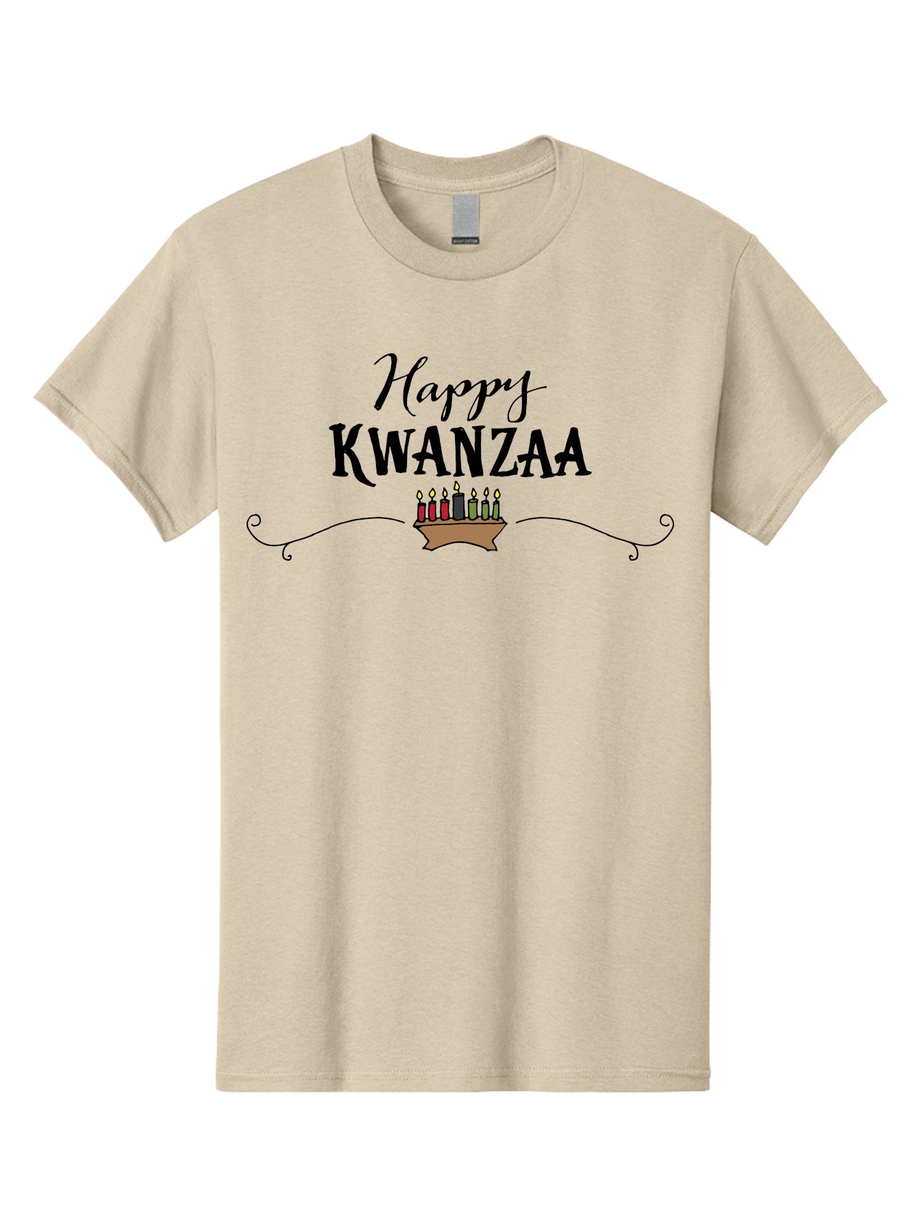 Happy-Kwanzaa Men'S Graphic Tee, 100% Cotton, Comfortable Casual Summer Wear, Machine Washable, Happy Kwanzaa, Kinara Candles, African American Culture, Celebration, Unity, Community, Holiday Greeting -  Aaa922 27