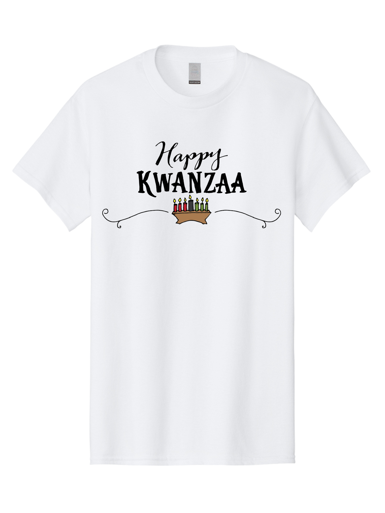 Happy-Kwanzaa Men'S Graphic Tee, 100% Cotton, Comfortable Casual Summer Wear, Machine Washable, Happy Kwanzaa, Kinara Candles, African American Culture, Celebration, Unity, Community, Holiday Greeting -  Aaa922 29