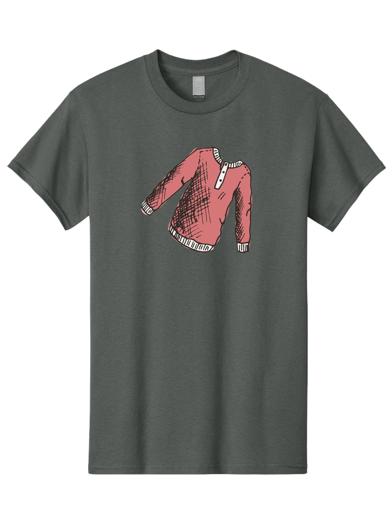 Henley-Shirt Men'S Graphic Tee, 100% Cotton, Comfortable Casual Summer Wear, Machine Washable, Pink Sweater, Casual Wear, Knitted Fabric, White Trim, Three-Button Placket, Scratchy Sketch Lines, Fashion Illustration, Clothing Design, -  Aaa926 3