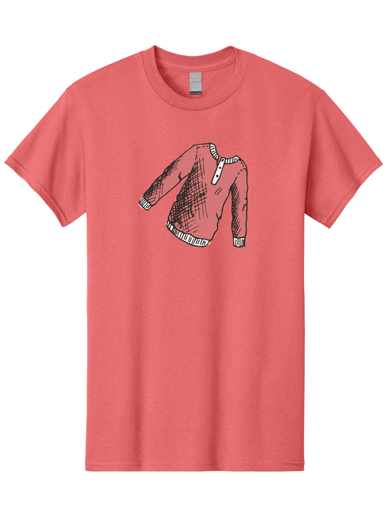 Henley-Shirt Men'S Graphic Tee, 100% Cotton, Comfortable Casual Summer Wear, Machine Washable, Pink Sweater, Casual Wear, Knitted Fabric, White Trim, Three-Button Placket, Scratchy Sketch Lines, Fashion Illustration, Clothing Design, -  Aaa926 5