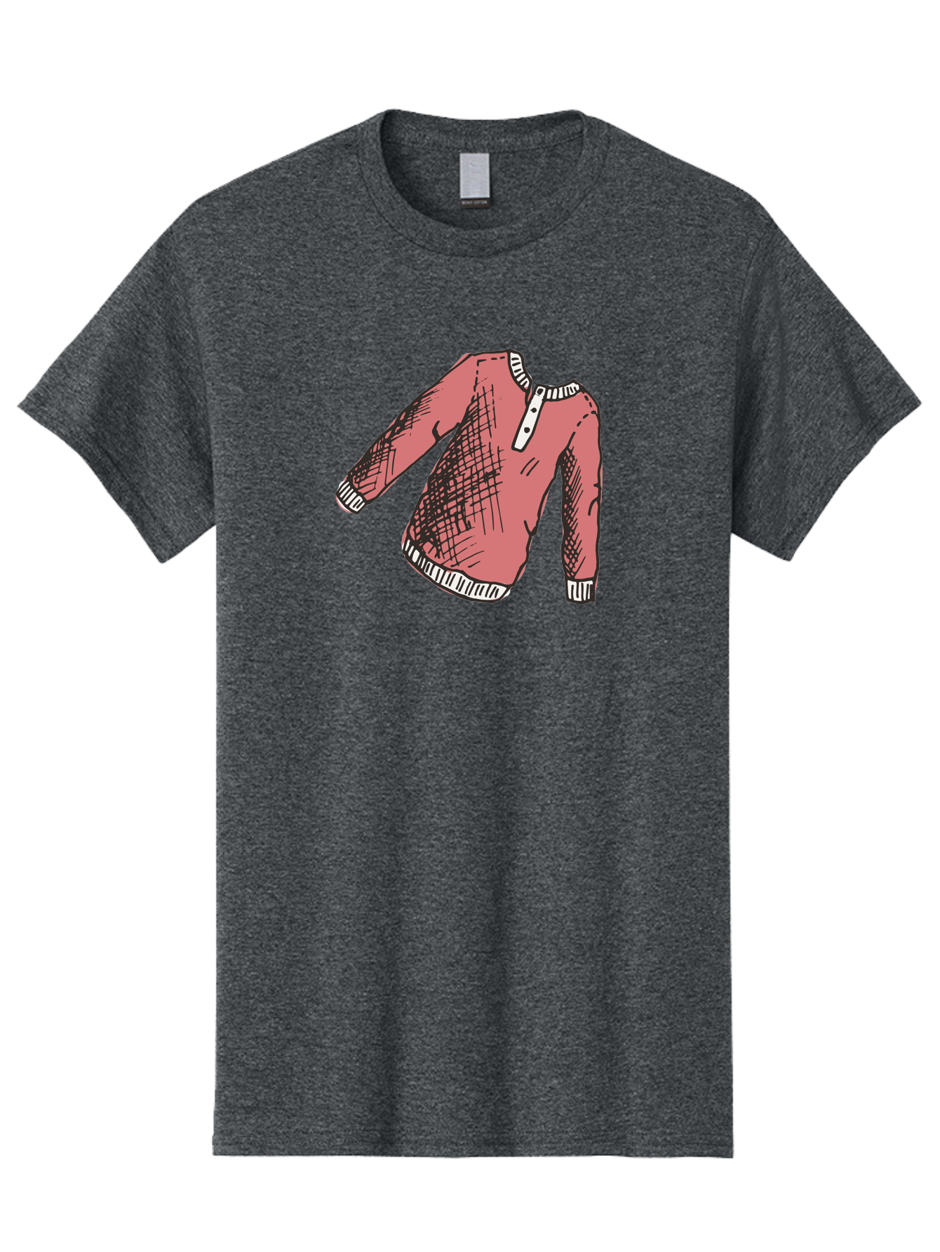 Henley-Shirt Men'S Graphic Tee, 100% Cotton, Comfortable Casual Summer Wear, Machine Washable, Pink Sweater, Casual Wear, Knitted Fabric, White Trim, Three-Button Placket, Scratchy Sketch Lines, Fashion Illustration, Clothing Design, -  Aaa926 7
