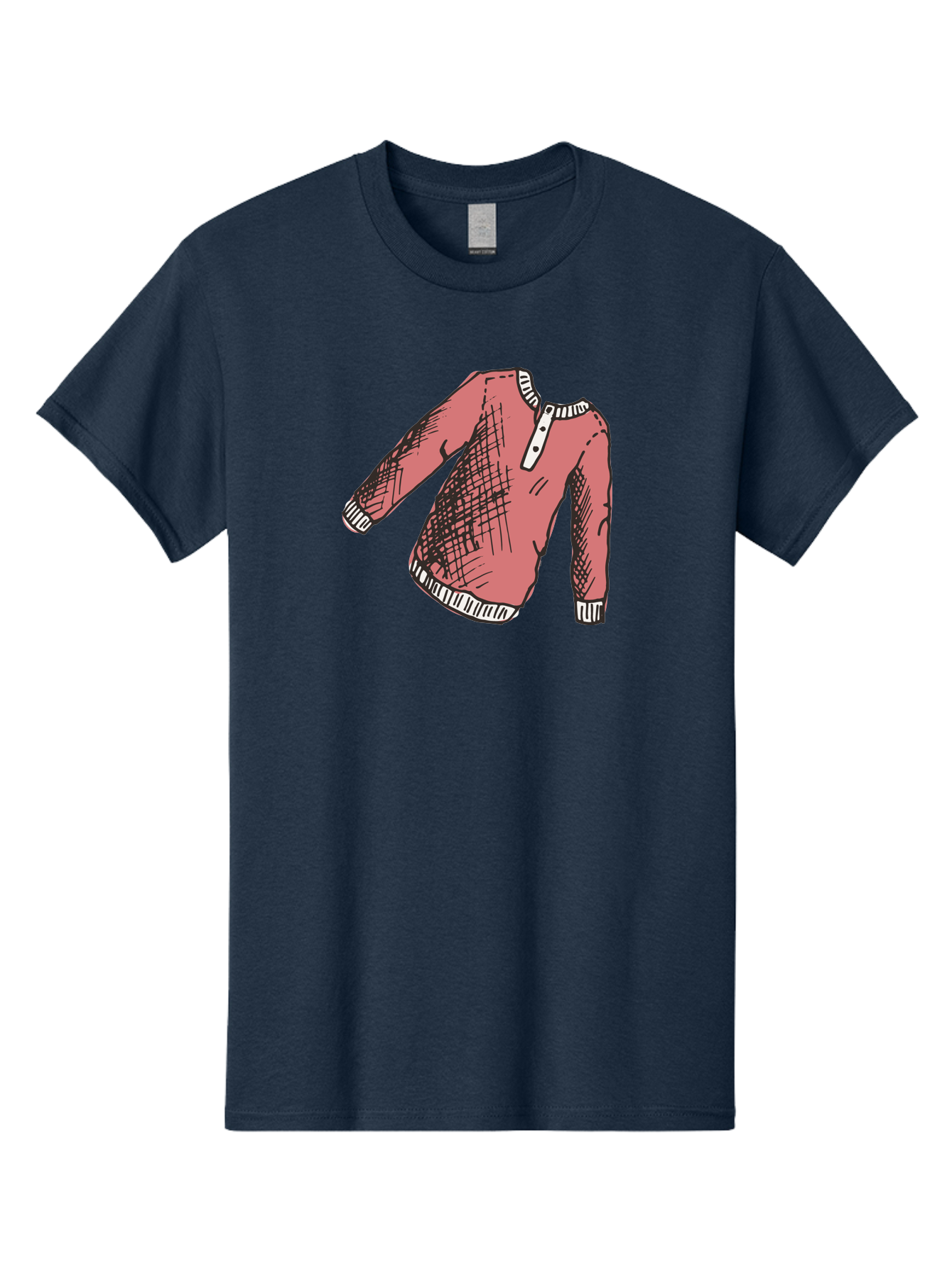 Henley-Shirt Men'S Graphic Tee, 100% Cotton, Comfortable Casual Summer Wear, Machine Washable, Pink Sweater, Casual Wear, Knitted Fabric, White Trim, Three-Button Placket, Scratchy Sketch Lines, Fashion Illustration, Clothing Design, -  Aaa926 19