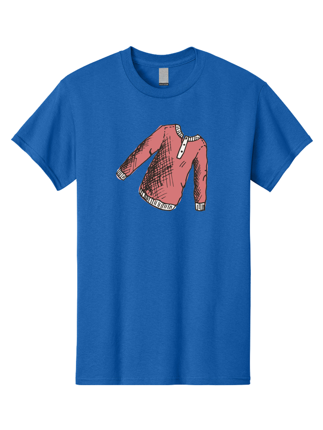 Henley-Shirt Men'S Graphic Tee, 100% Cotton, Comfortable Casual Summer Wear, Machine Washable, Pink Sweater, Casual Wear, Knitted Fabric, White Trim, Three-Button Placket, Scratchy Sketch Lines, Fashion Illustration, Clothing Design, -  Aaa926 25