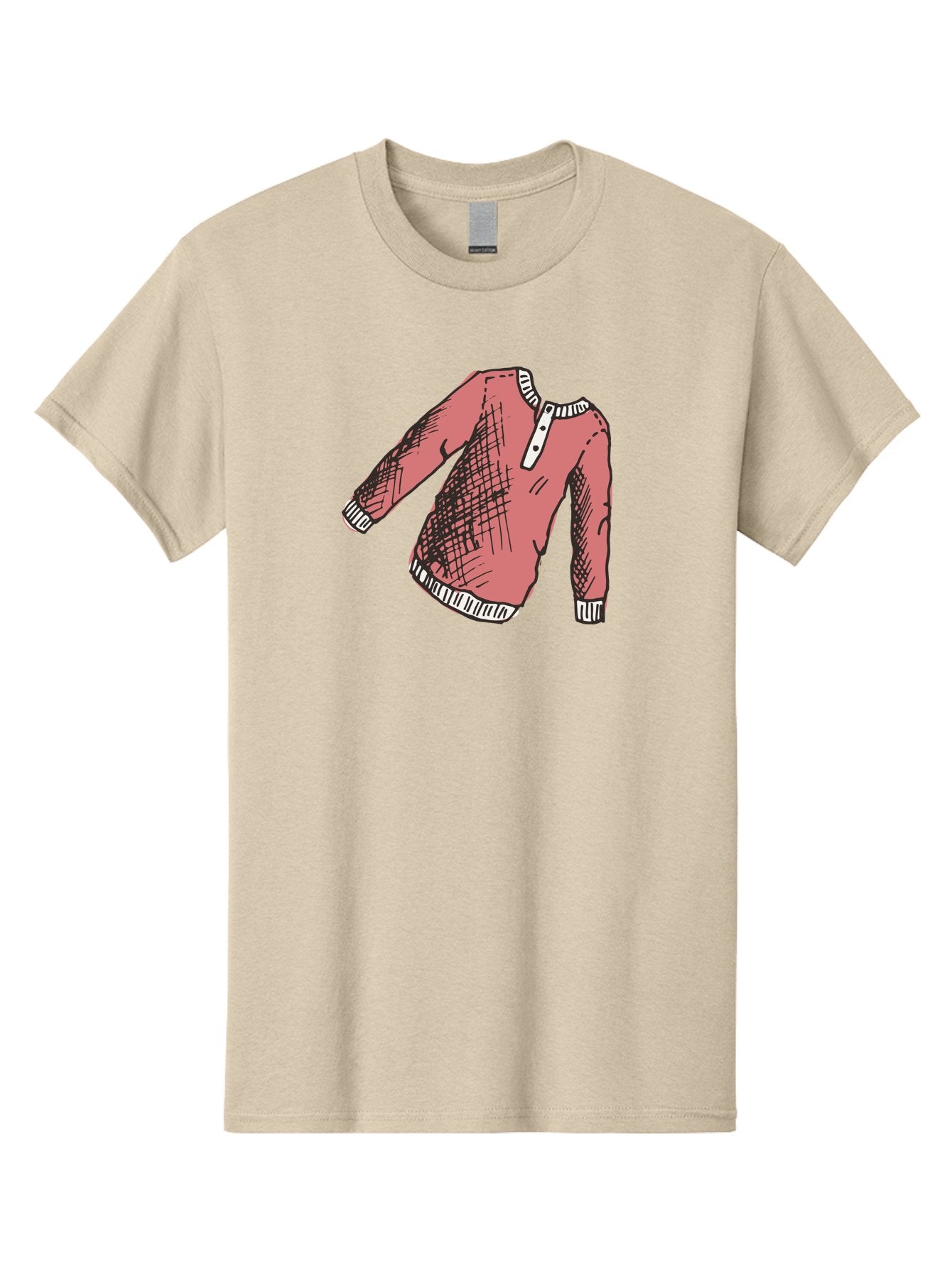 Henley-Shirt Men'S Graphic Tee, 100% Cotton, Comfortable Casual Summer Wear, Machine Washable, Pink Sweater, Casual Wear, Knitted Fabric, White Trim, Three-Button Placket, Scratchy Sketch Lines, Fashion Illustration, Clothing Design, -  Aaa926 6