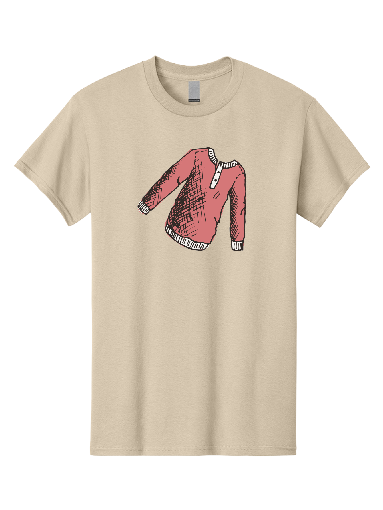 Henley-Shirt Men'S Graphic Tee, 100% Cotton, Comfortable Casual Summer Wear, Machine Washable, Pink Sweater, Casual Wear, Knitted Fabric, White Trim, Three-Button Placket, Scratchy Sketch Lines, Fashion Illustration, Clothing Design, -  Aaa926 27