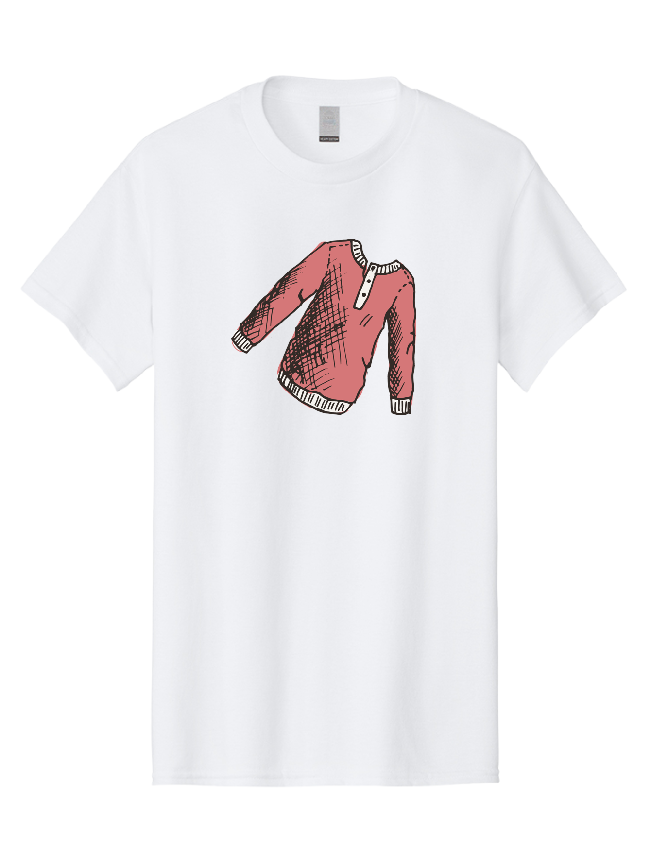 Henley-Shirt Men'S Graphic Tee, 100% Cotton, Comfortable Casual Summer Wear, Machine Washable, Pink Sweater, Casual Wear, Knitted Fabric, White Trim, Three-Button Placket, Scratchy Sketch Lines, Fashion Illustration, Clothing Design, -  Aaa926 29