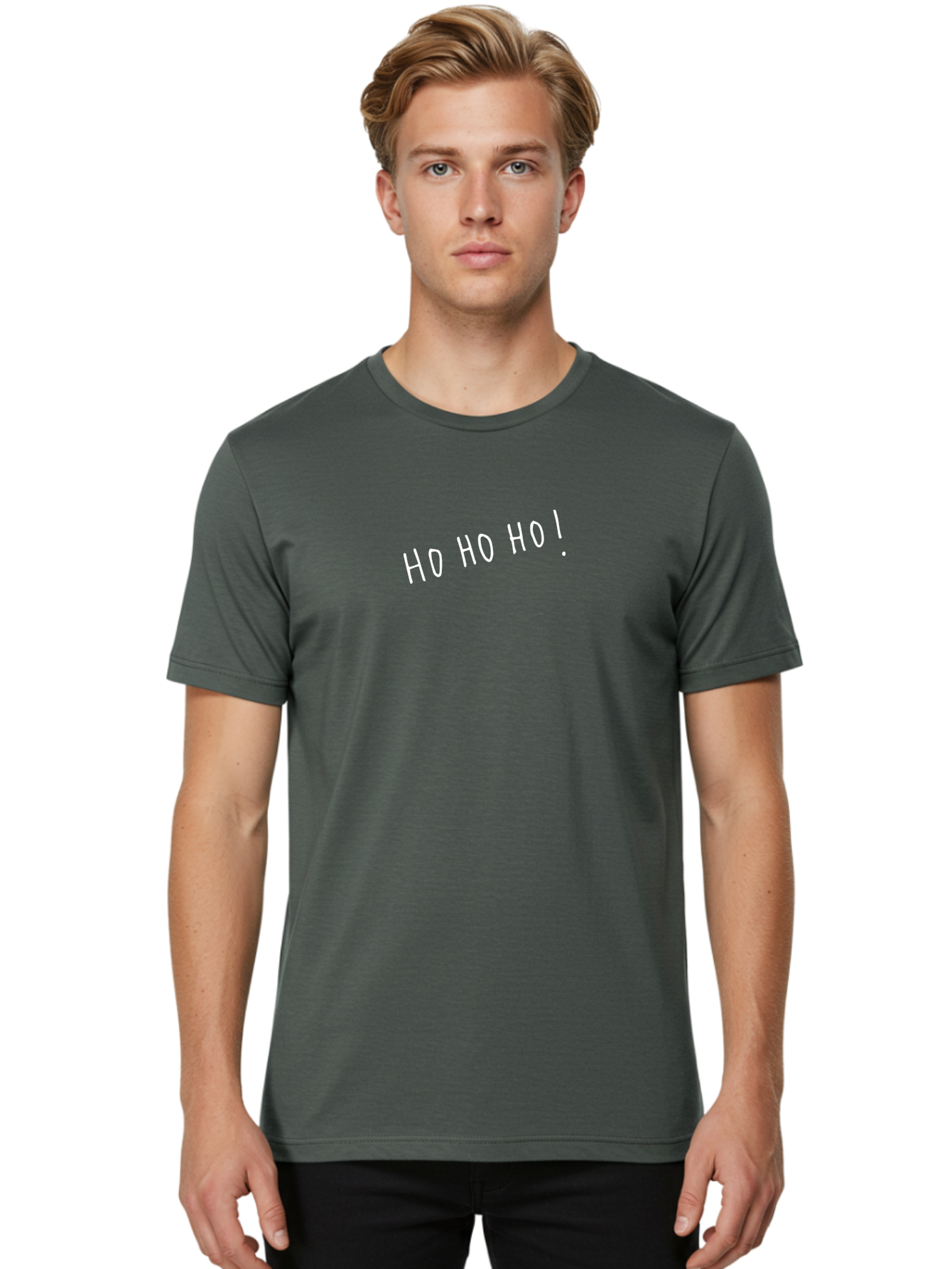 Ho-Ho-Ho Men'S Graphic Tee, 100% Cotton, Comfortable Casual Summer Wear, Machine Washable, Holiday Cheer, Festive Greeting, Jolly Phrase, Christmas Humor, Fun Phrase, Playful Text, Joyful Message -  Aaa927 28