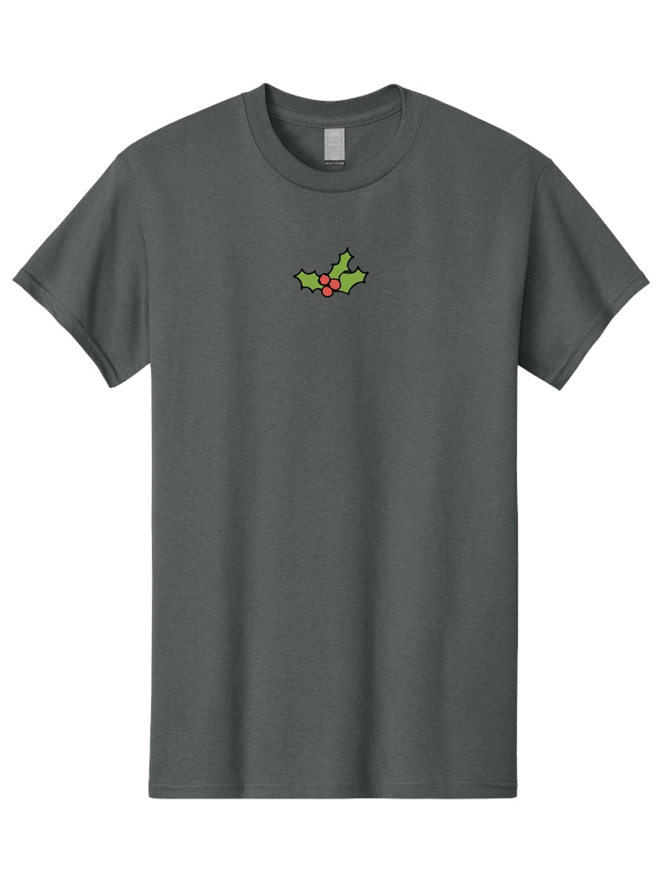 Holly-1 Men'S Graphic Tee, 100% Cotton, Comfortable Casual Summer Wear, Machine Washable, Holly Leaves, Red Berries, Festive Decor, Christmas Symbol, Traditional Motif, Winter Decoration, Holiday Theme -  Aaa928