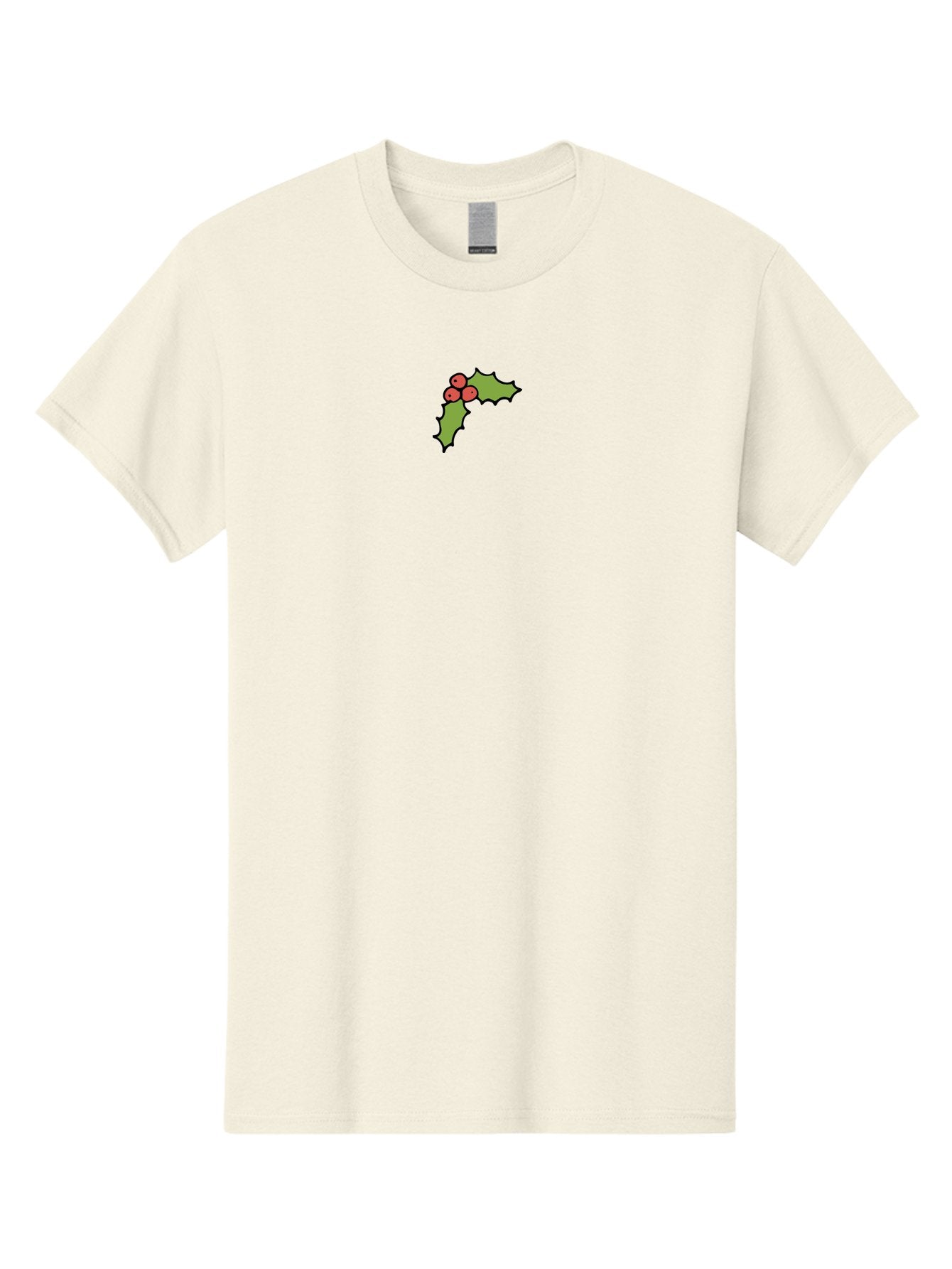 Holly-2 Men'S Graphic Tee, 100% Cotton, Comfortable Casual Summer Wear, Machine Washable, Holiday Decor, Christmas Symbolism, Festive Red Berries, Green Holly Leaves, Winter Wonderland, Seasonal Greetings, Christmas Cheer -  Aaa929