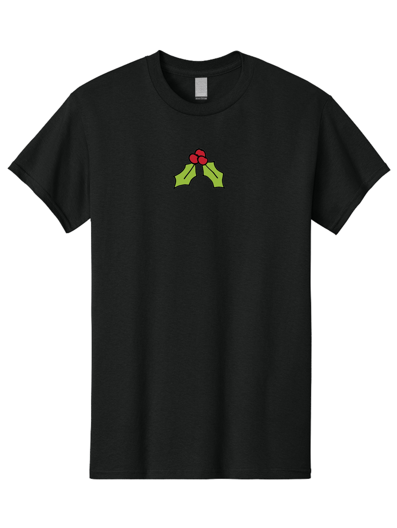 Holly-5 Men'S Graphic Tee, 100% Cotton, Comfortable Casual Summer Wear, Machine Washable, Holiday Decoration, Festive Symbol, Christmas Icon, Red Berries, Green Leaves, Winter Decor, Seasonal Graphic, Cartoon Illustration, Simple Design -  Aaa932 25