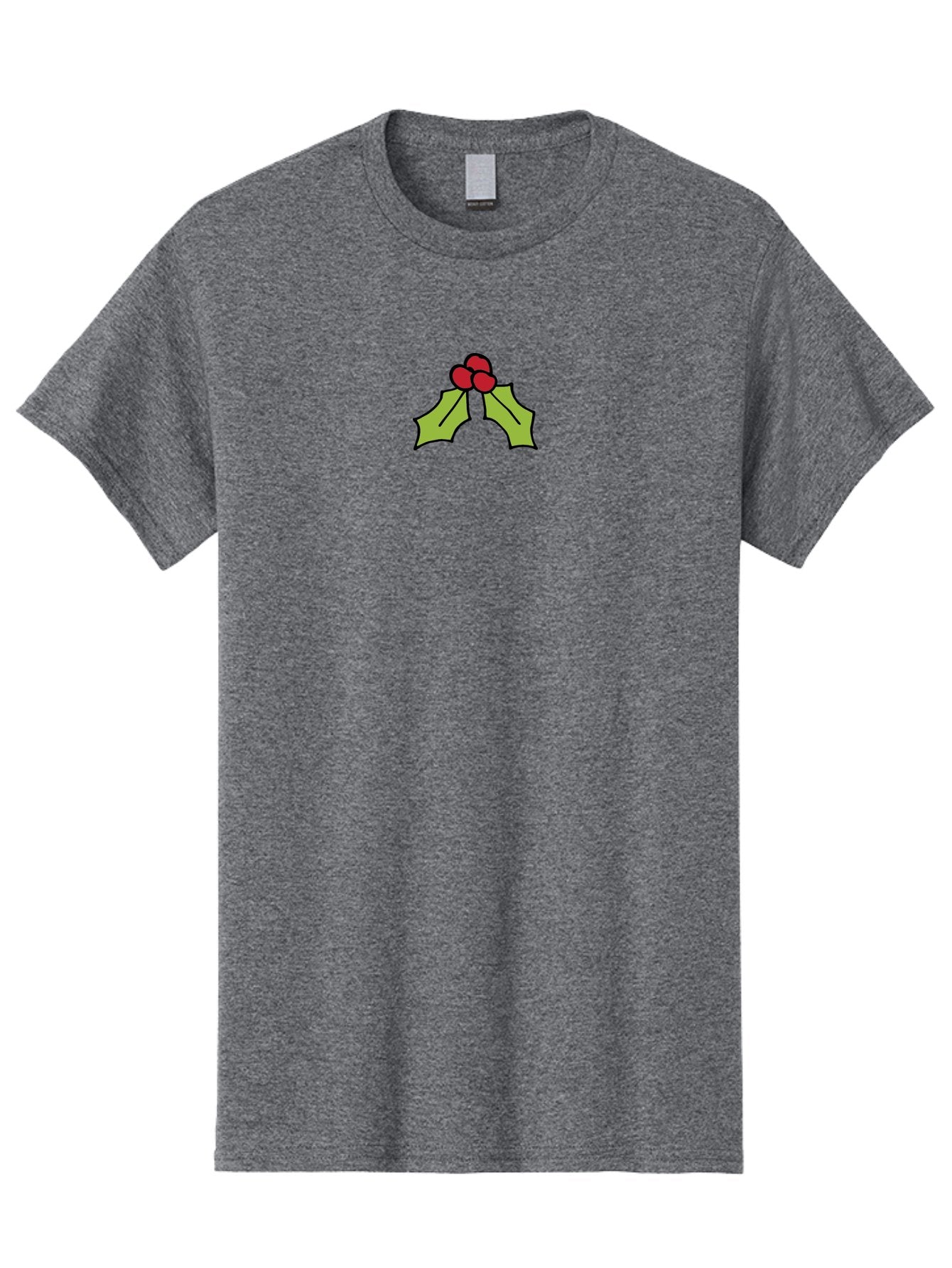 Holly-5 Men'S Graphic Tee, 100% Cotton, Comfortable Casual Summer Wear, Machine Washable, Holiday Decoration, Festive Symbol, Christmas Icon, Red Berries, Green Leaves, Winter Decor, Seasonal Graphic, Cartoon Illustration, Simple Design -  Aaa932 4