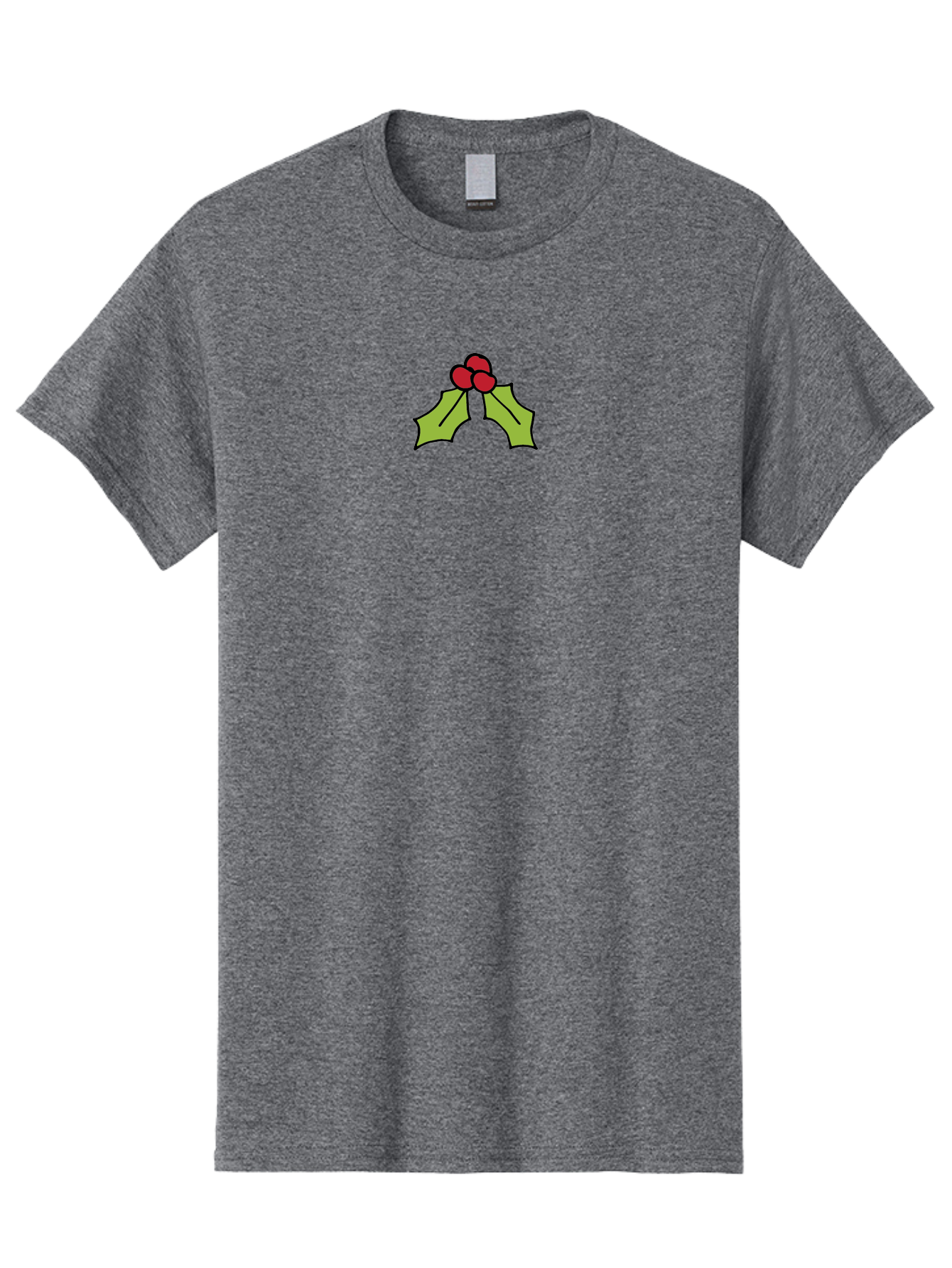 Holly-5 Men'S Graphic Tee, 100% Cotton, Comfortable Casual Summer Wear, Machine Washable, Holiday Decoration, Festive Symbol, Christmas Icon, Red Berries, Green Leaves, Winter Decor, Seasonal Graphic, Cartoon Illustration, Simple Design -  Aaa932 11