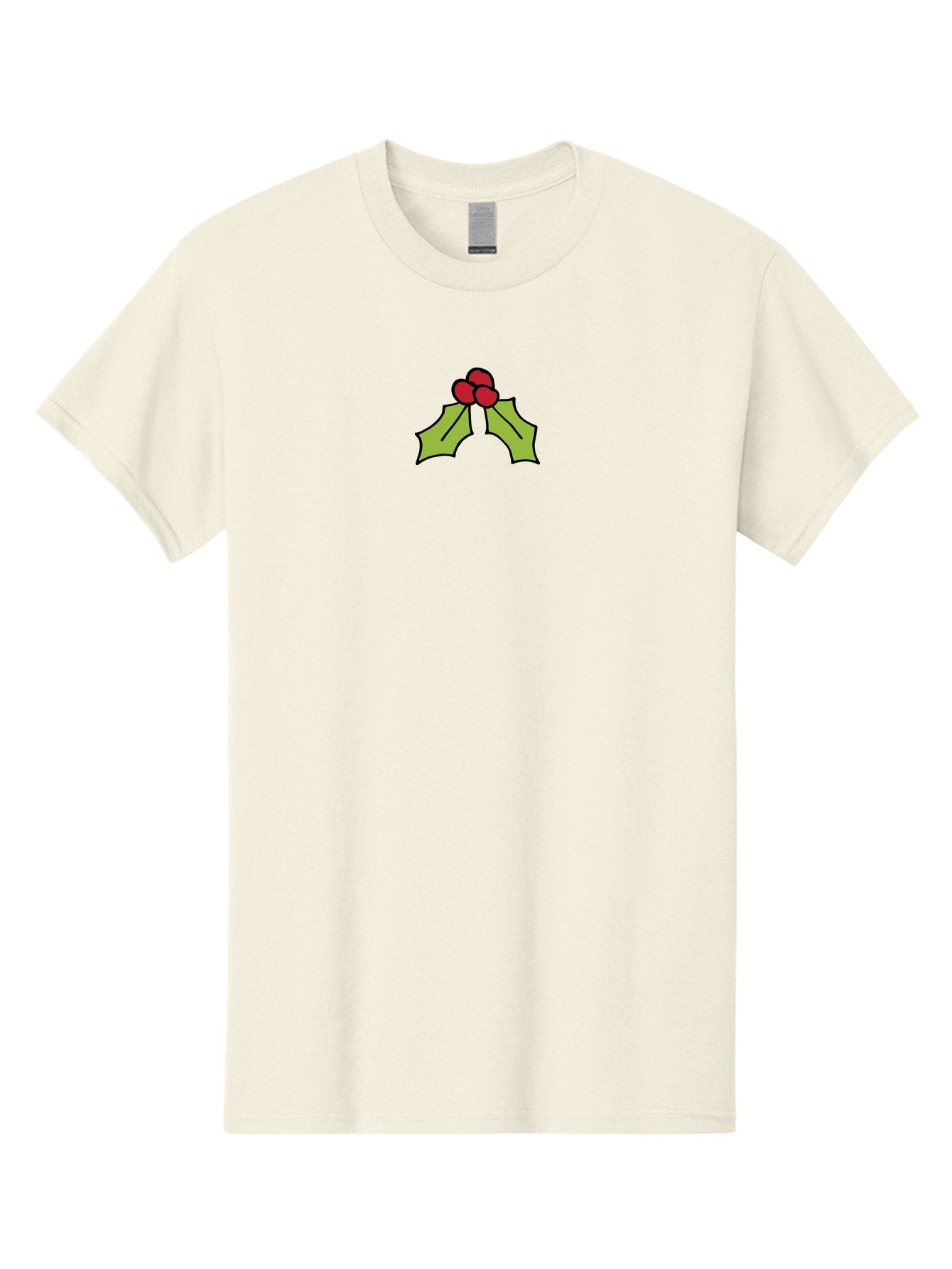 Holly-5 Men'S Graphic Tee, 100% Cotton, Comfortable Casual Summer Wear, Machine Washable, Holiday Decoration, Festive Symbol, Christmas Icon, Red Berries, Green Leaves, Winter Decor, Seasonal Graphic, Cartoon Illustration, Simple Design -  Aaa932 15