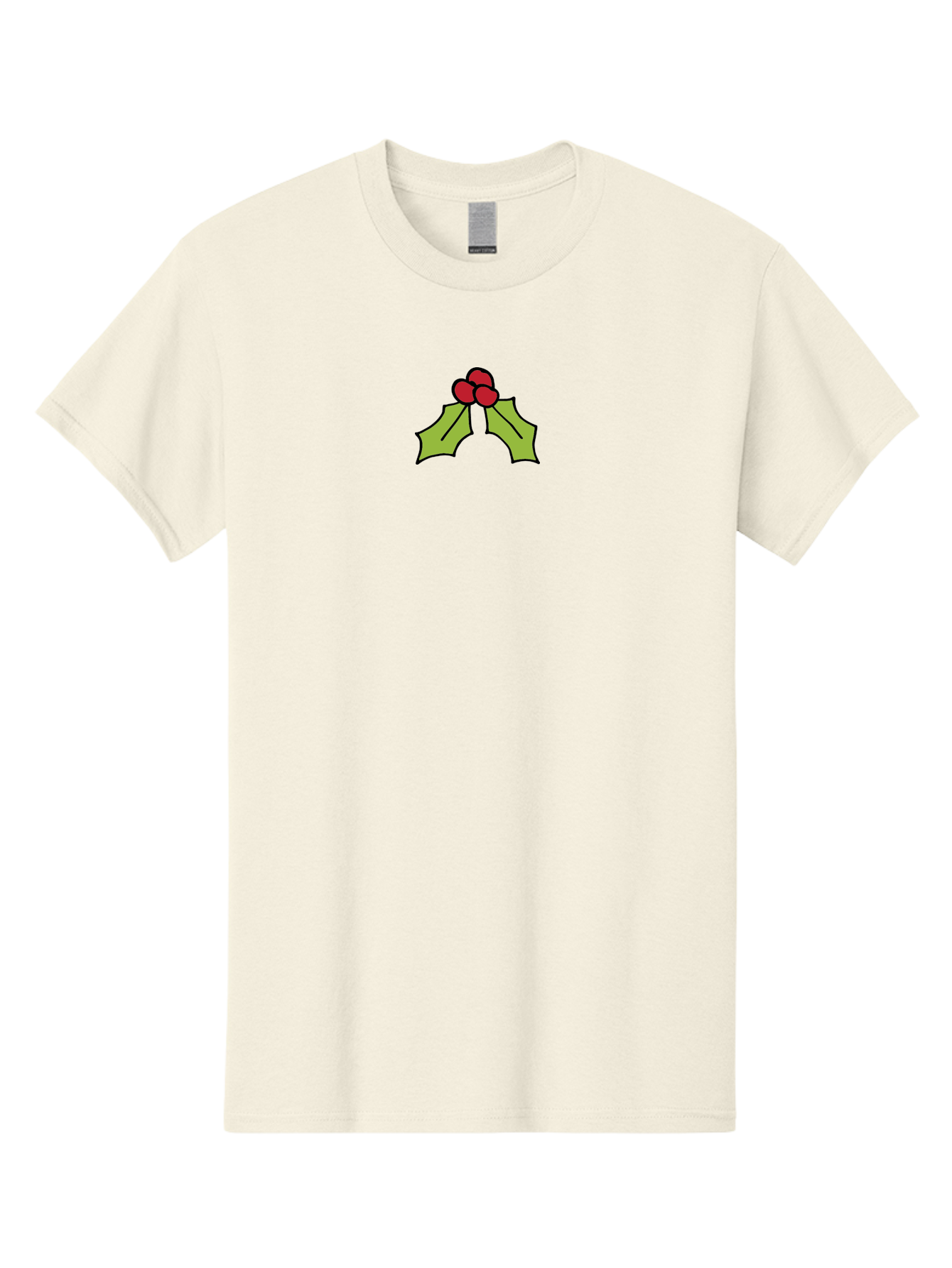 Holly-5 Men'S Graphic Tee, 100% Cotton, Comfortable Casual Summer Wear, Machine Washable, Holiday Decoration, Festive Symbol, Christmas Icon, Red Berries, Green Leaves, Winter Decor, Seasonal Graphic, Cartoon Illustration, Simple Design -  Aaa932 17