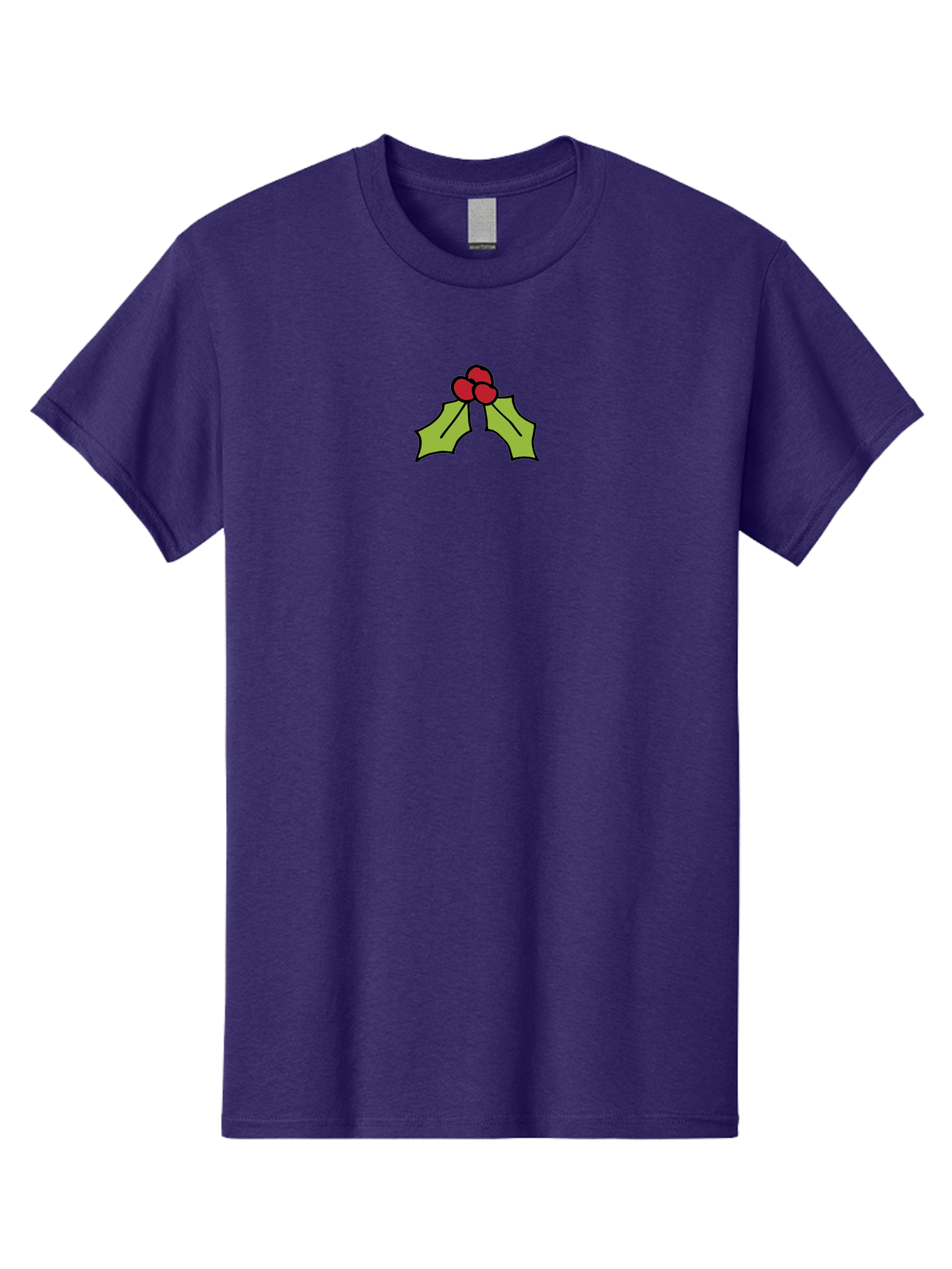 Holly-5 Men'S Graphic Tee, 100% Cotton, Comfortable Casual Summer Wear, Machine Washable, Holiday Decoration, Festive Symbol, Christmas Icon, Red Berries, Green Leaves, Winter Decor, Seasonal Graphic, Cartoon Illustration, Simple Design -  Aaa932 23