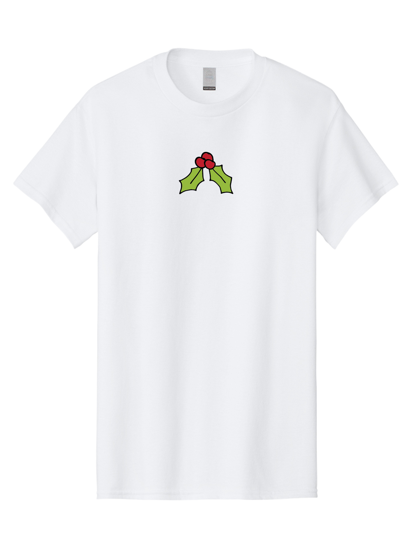 Holly-5 Men'S Graphic Tee, 100% Cotton, Comfortable Casual Summer Wear, Machine Washable, Holiday Decoration, Festive Symbol, Christmas Icon, Red Berries, Green Leaves, Winter Decor, Seasonal Graphic, Cartoon Illustration, Simple Design -  Aaa932 5