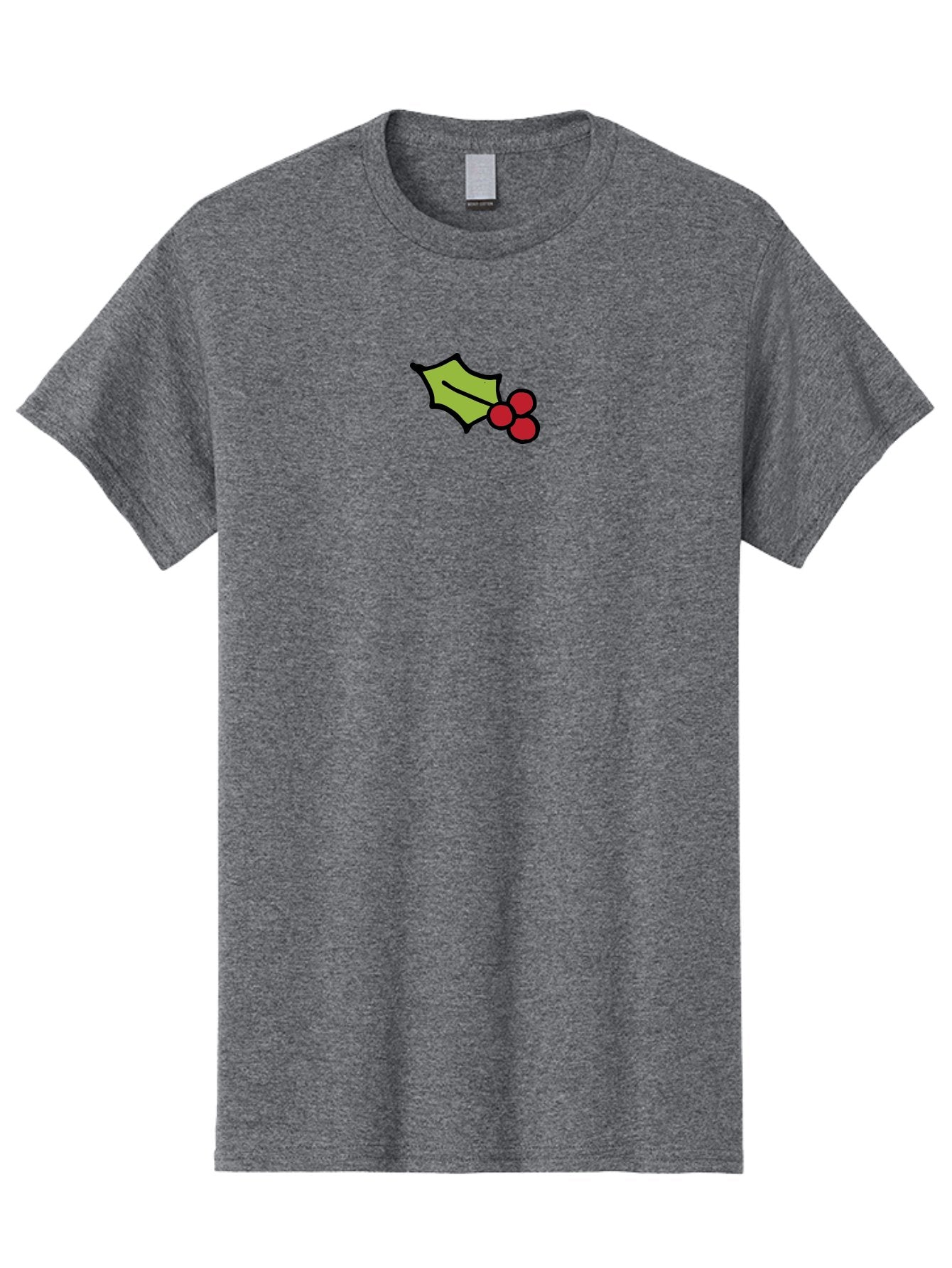 Holly-Leaves-And-Berries-1 Men'S Graphic Tee, 100% Cotton, Comfortable Casual Summer Wear, Machine Washable, Holly Leaf Illustration, Red Berries, Festive Decor, Holiday Theme, Christmas Symbol, Winter Decoration, Cartoon Style, -  Aaa934 5