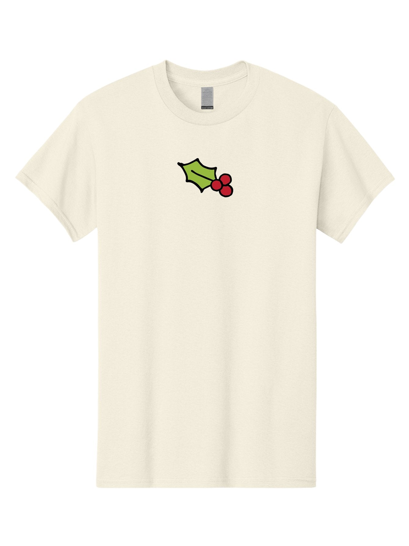 Holly-Leaves-And-Berries-1 Men'S Graphic Tee, 100% Cotton, Comfortable Casual Summer Wear, Machine Washable, Holly Leaf Illustration, Red Berries, Festive Decor, Holiday Theme, Christmas Symbol, Winter Decoration, Cartoon Style, -  Aaa934 12
