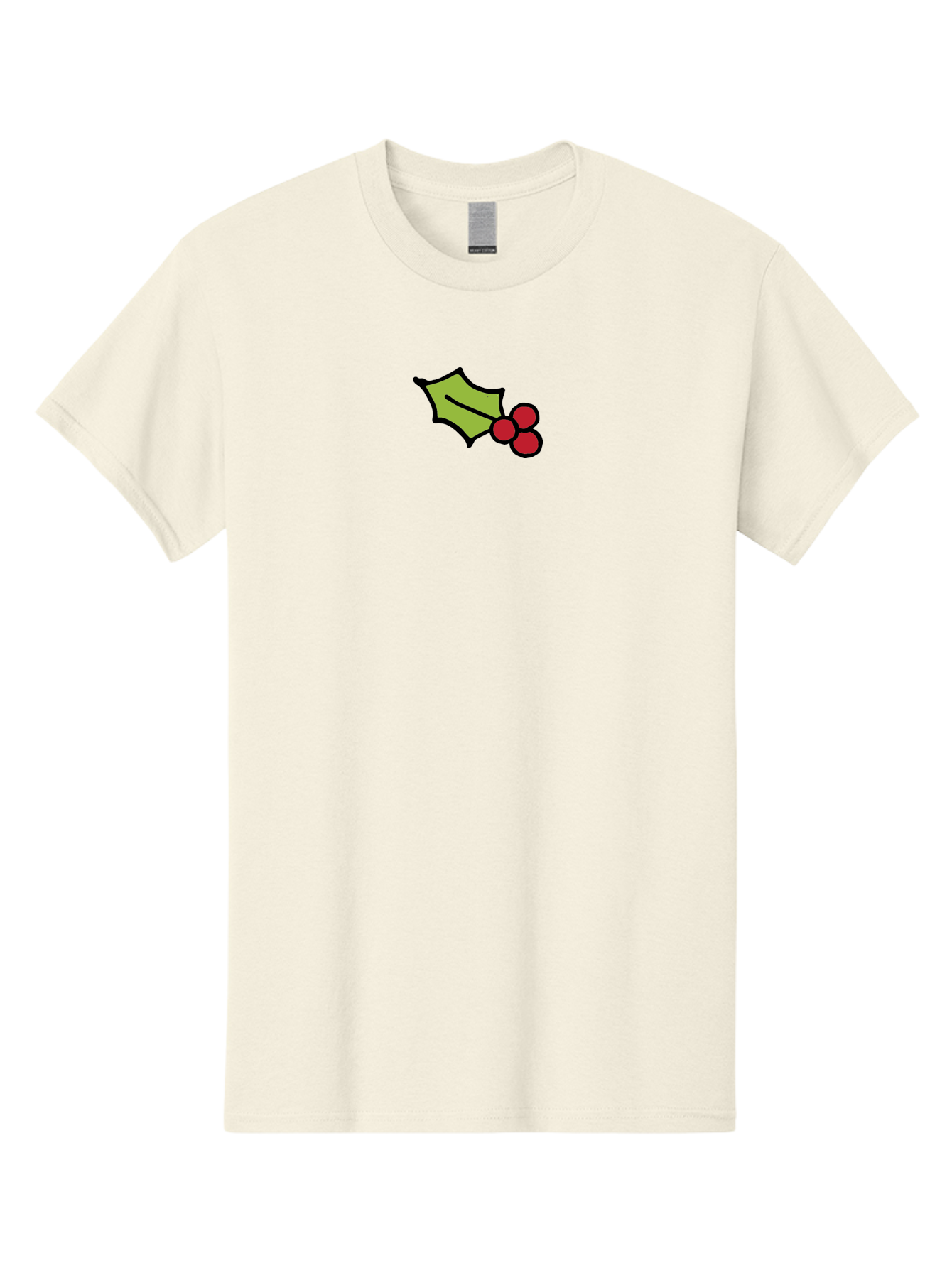 Holly-Leaves-And-Berries-1 Men'S Graphic Tee, 100% Cotton, Comfortable Casual Summer Wear, Machine Washable, Holly Leaf Illustration, Red Berries, Festive Decor, Holiday Theme, Christmas Symbol, Winter Decoration, Cartoon Style, -  Aaa934 23