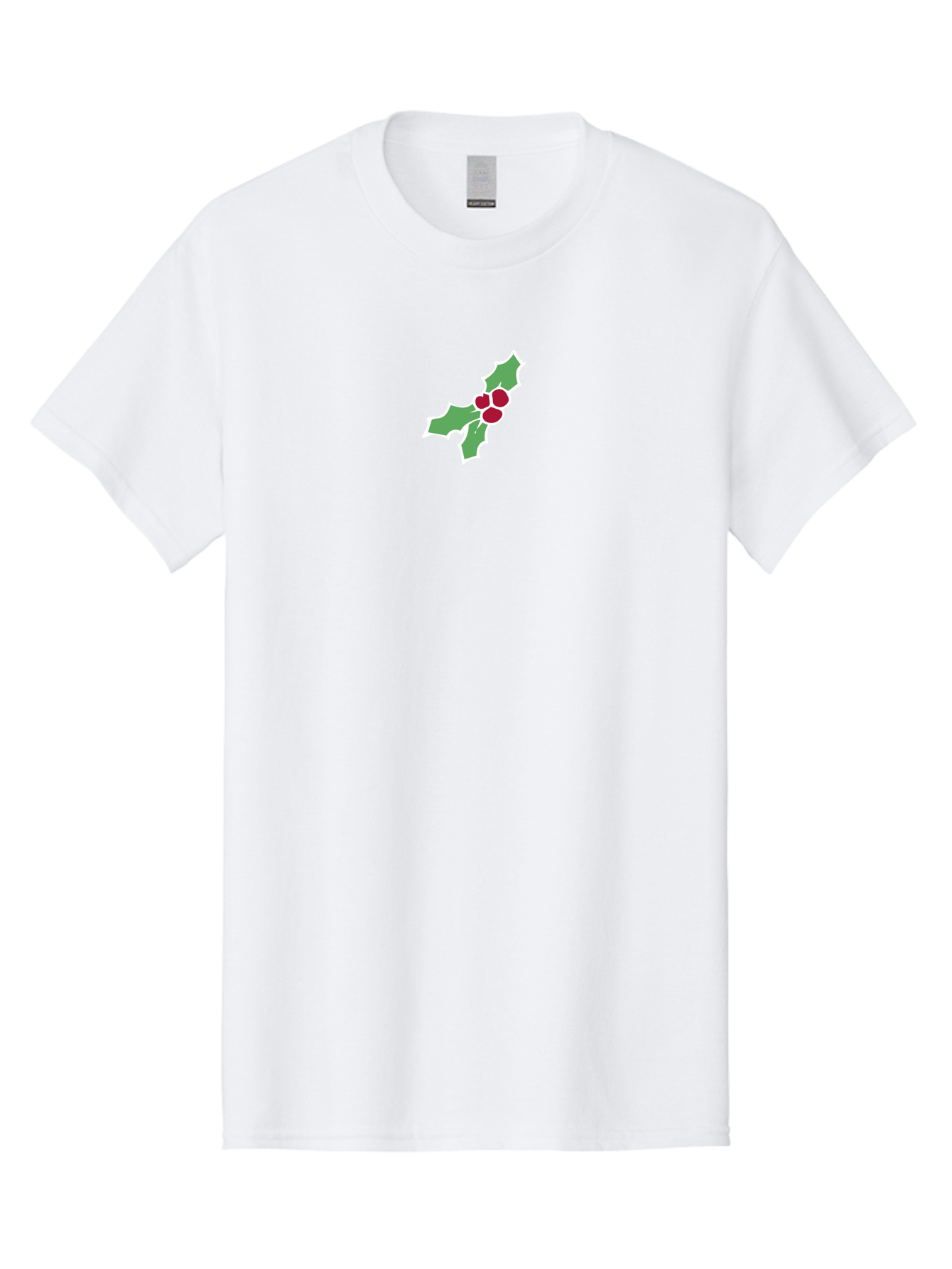 Holly-Leaves-And-Berries Men'S Graphic Tee, 100% Cotton, Comfortable Casual Summer Wear, Machine Washable, Holly Leaves, Red Berries, Festive Greenery, Christmas Decoration, Winter Symbol, Holiday Icon, Seasonal Motif, Festive Holiday Decor -  Aaa935
