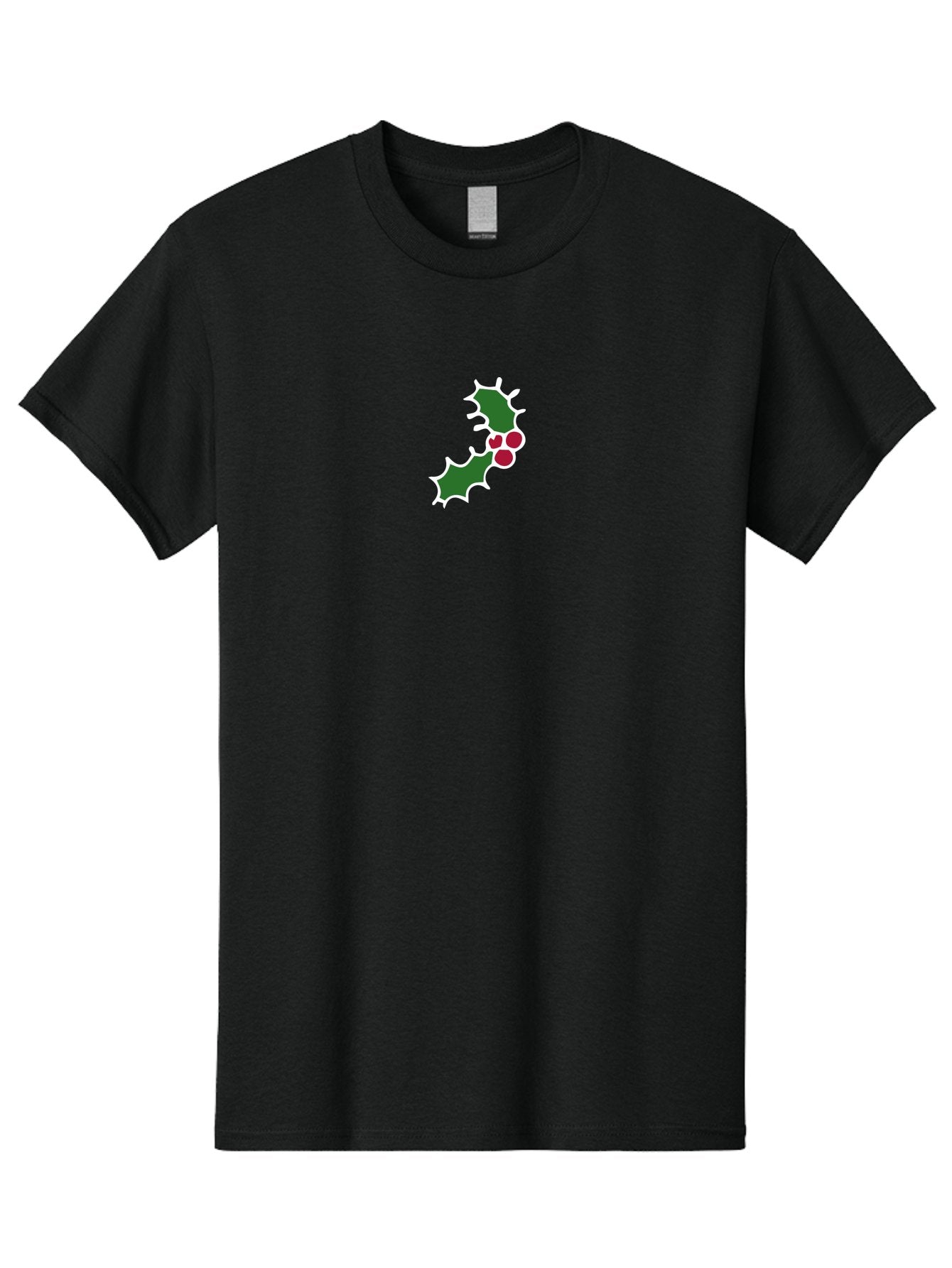 Holly-Leaves Men'S Graphic Tee, 100% Cotton, Comfortable Casual Summer Wear, Machine Washable, Holly Leaves, Red Berries, Festive Decor, Christmas Symbol, Winter Theme, Holiday Decoration, Seasonal Graphic -  Aaa936