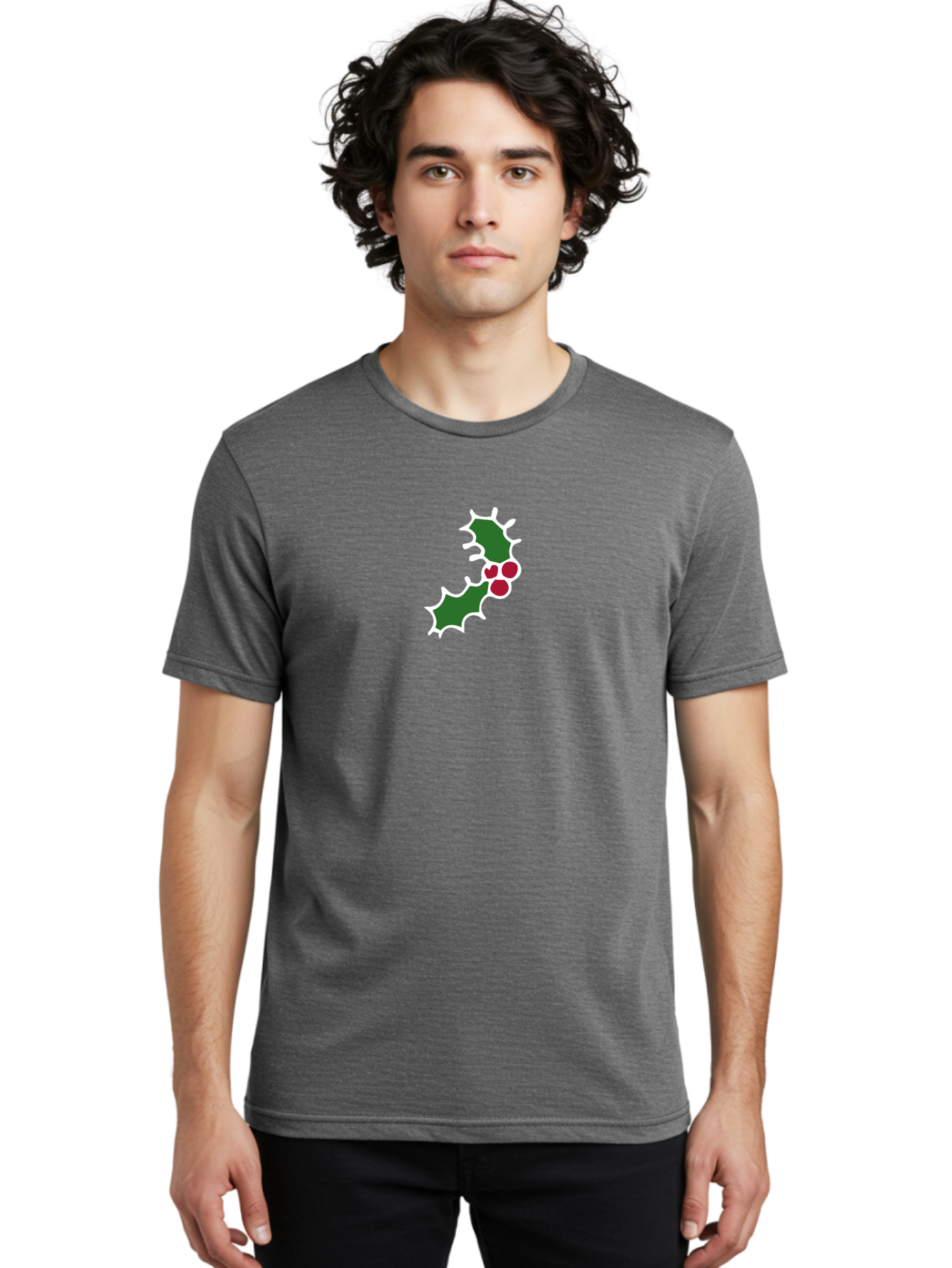Holly-Leaves Men'S Graphic Tee, 100% Cotton, Comfortable Casual Summer Wear, Machine Washable, Holly Leaves, Red Berries, Festive Decor, Christmas Symbol, Winter Theme, Holiday Decoration, Seasonal Graphic -  Aaa936 28