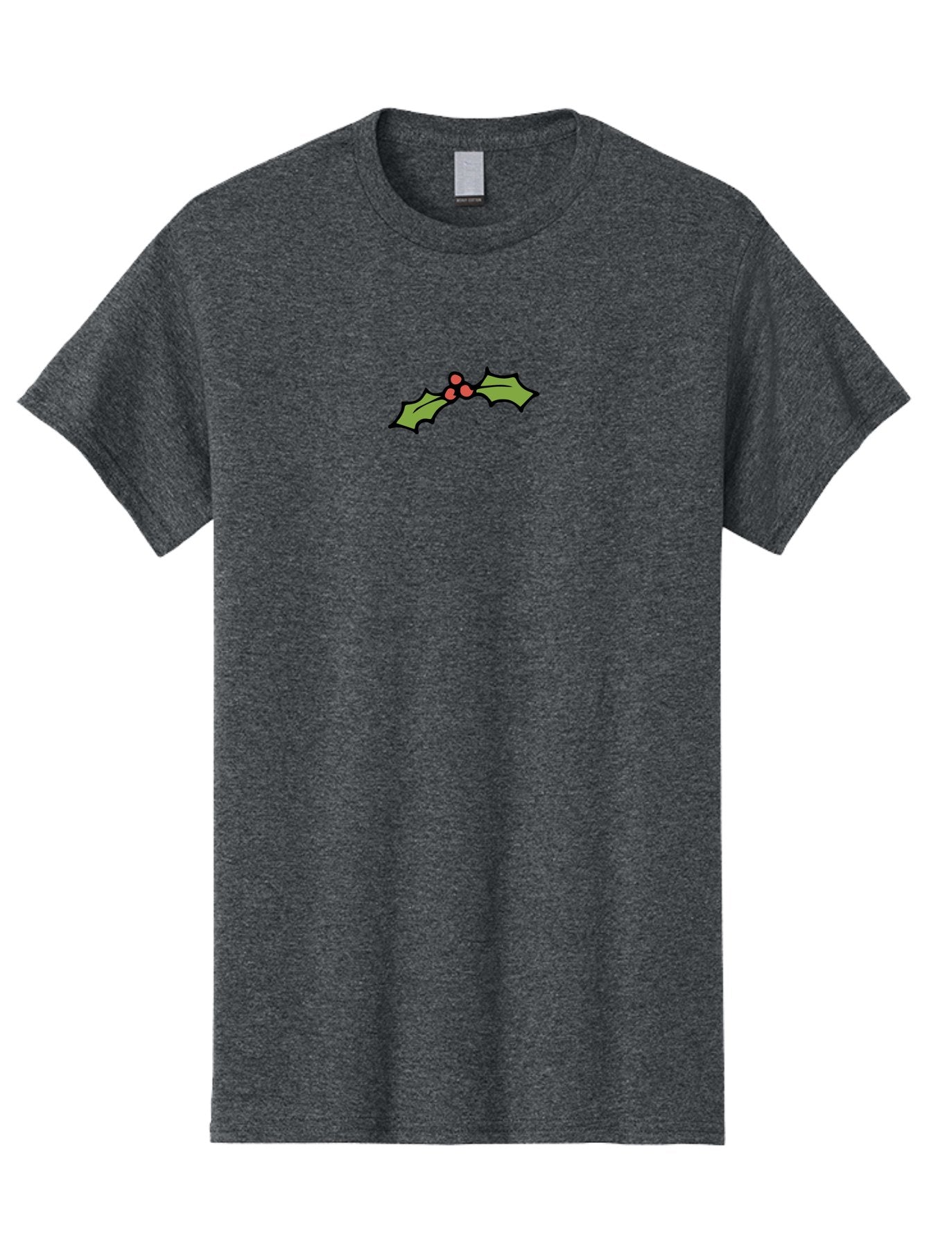 Holly Men'S Graphic Tee, 100% Cotton, Comfortable Casual Summer Wear, Machine Washable, Holiday Decor, Christmas Foliage, Festive Holly, Christmas Decoration, Red Berries, Green Leaves, Festive Atmosphere, Winter Wonderland -  Aaa938 7