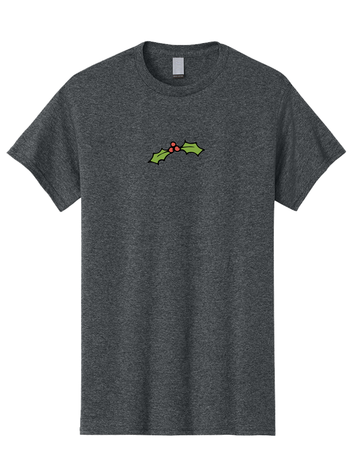 Holly Men'S Graphic Tee, 100% Cotton, Comfortable Casual Summer Wear, Machine Washable, Holiday Decor, Christmas Foliage, Festive Holly, Christmas Decoration, Red Berries, Green Leaves, Festive Atmosphere, Winter Wonderland -  Aaa938