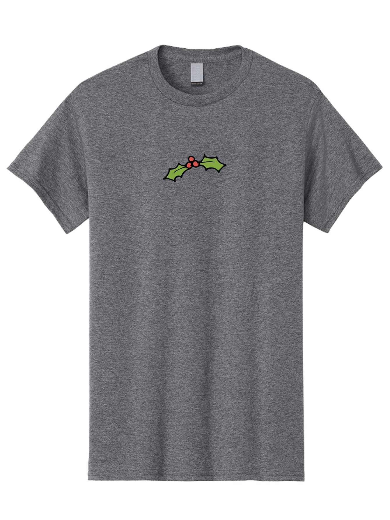 Holly Men'S Graphic Tee, 100% Cotton, Comfortable Casual Summer Wear, Machine Washable, Holiday Decor, Christmas Foliage, Festive Holly, Christmas Decoration, Red Berries, Green Leaves, Festive Atmosphere, Winter Wonderland -  Aaa938 8