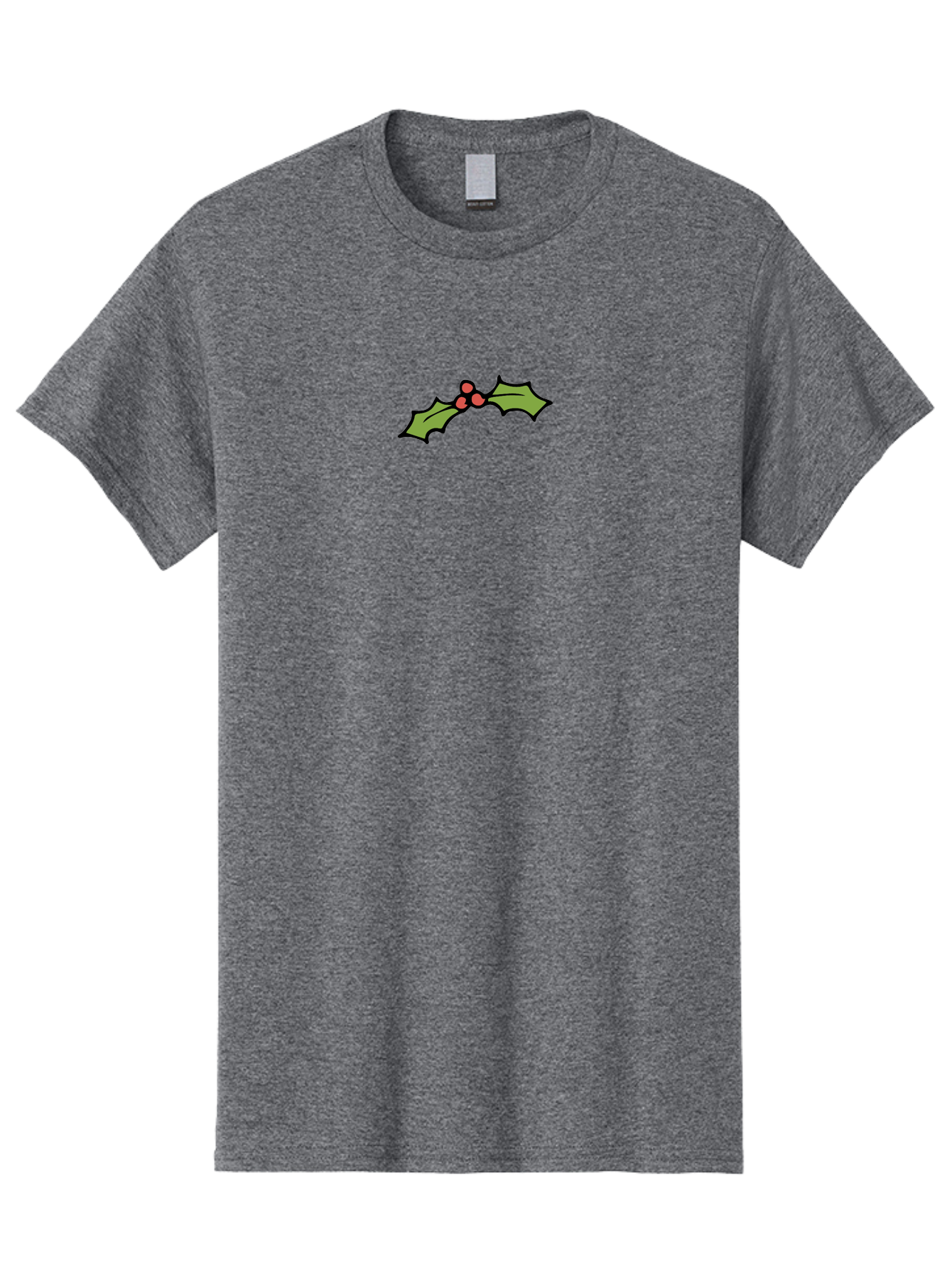 Holly Men'S Graphic Tee, 100% Cotton, Comfortable Casual Summer Wear, Machine Washable, Holiday Decor, Christmas Foliage, Festive Holly, Christmas Decoration, Red Berries, Green Leaves, Festive Atmosphere, Winter Wonderland -  Aaa938 27