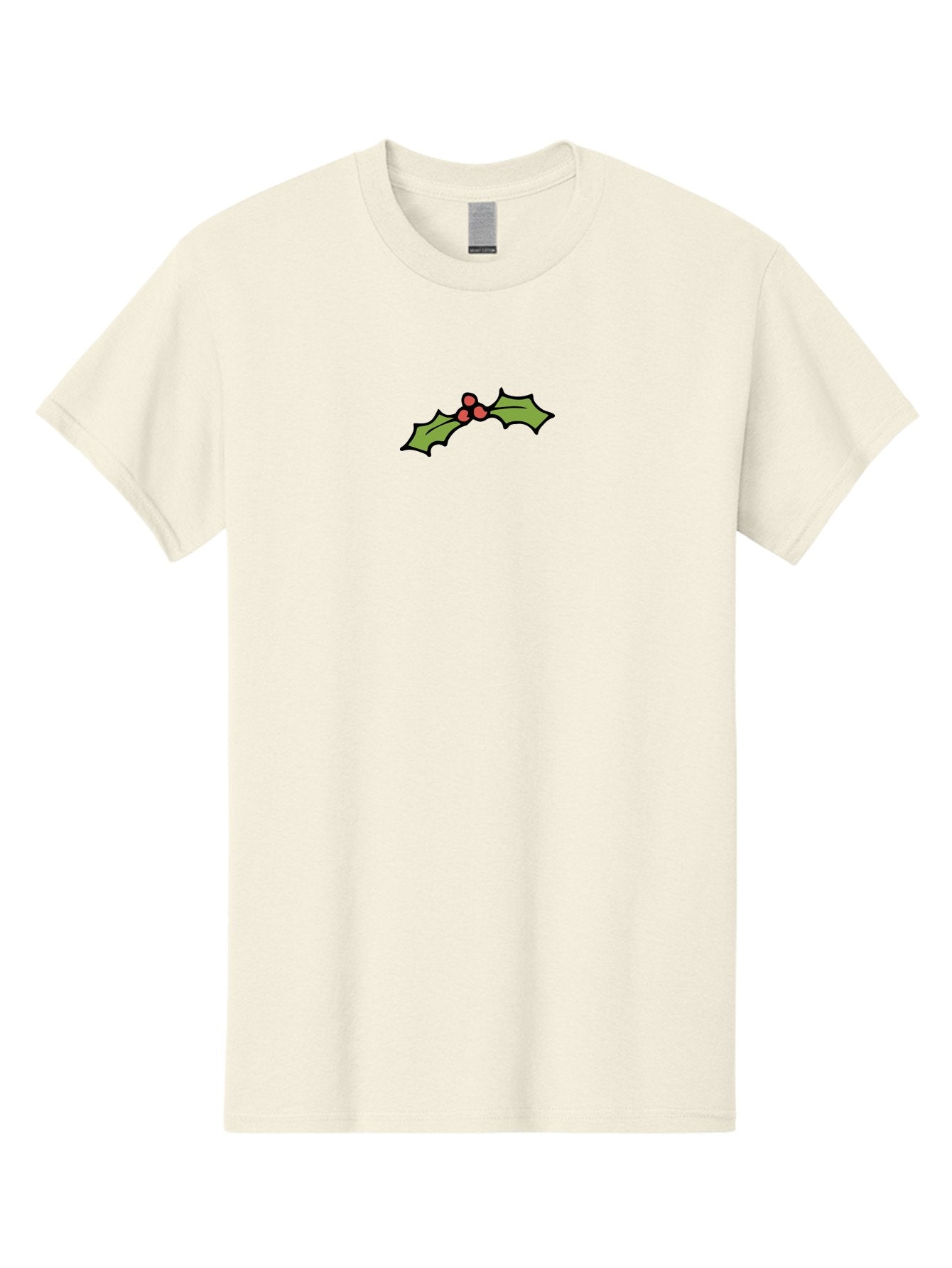 Holly Men'S Graphic Tee, 100% Cotton, Comfortable Casual Summer Wear, Machine Washable, Holiday Decor, Christmas Foliage, Festive Holly, Christmas Decoration, Red Berries, Green Leaves, Festive Atmosphere, Winter Wonderland -  Aaa938 12
