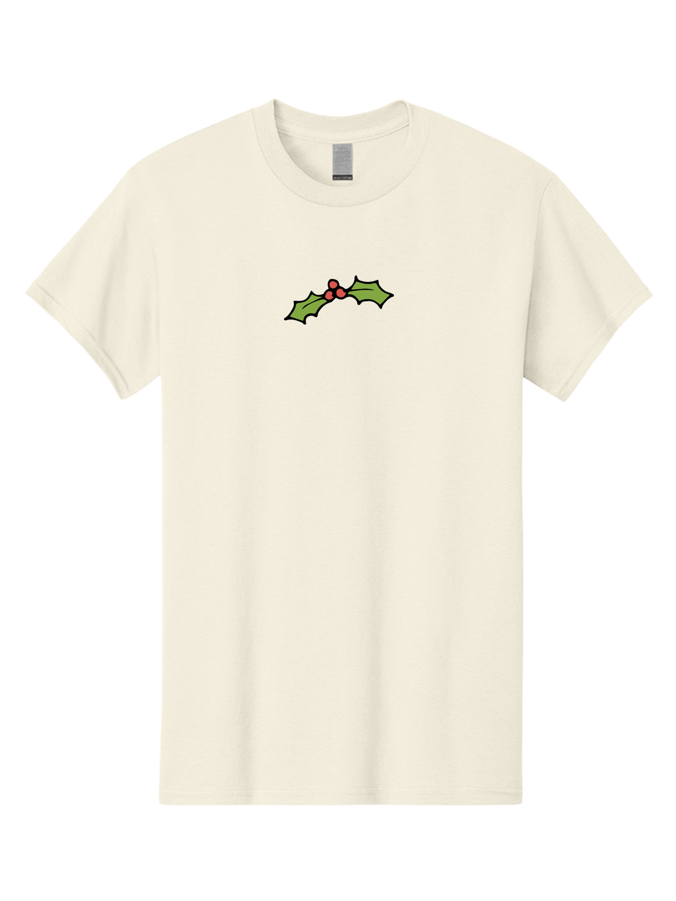Holly Men'S Graphic Tee, 100% Cotton, Comfortable Casual Summer Wear, Machine Washable, Holiday Decor, Christmas Foliage, Festive Holly, Christmas Decoration, Red Berries, Green Leaves, Festive Atmosphere, Winter Wonderland -  Aaa938 15
