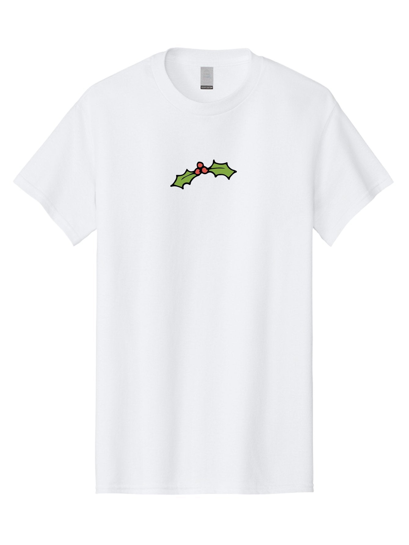 Holly Men'S Graphic Tee, 100% Cotton, Comfortable Casual Summer Wear, Machine Washable, Holiday Decor, Christmas Foliage, Festive Holly, Christmas Decoration, Red Berries, Green Leaves, Festive Atmosphere, Winter Wonderland -  Aaa938 5