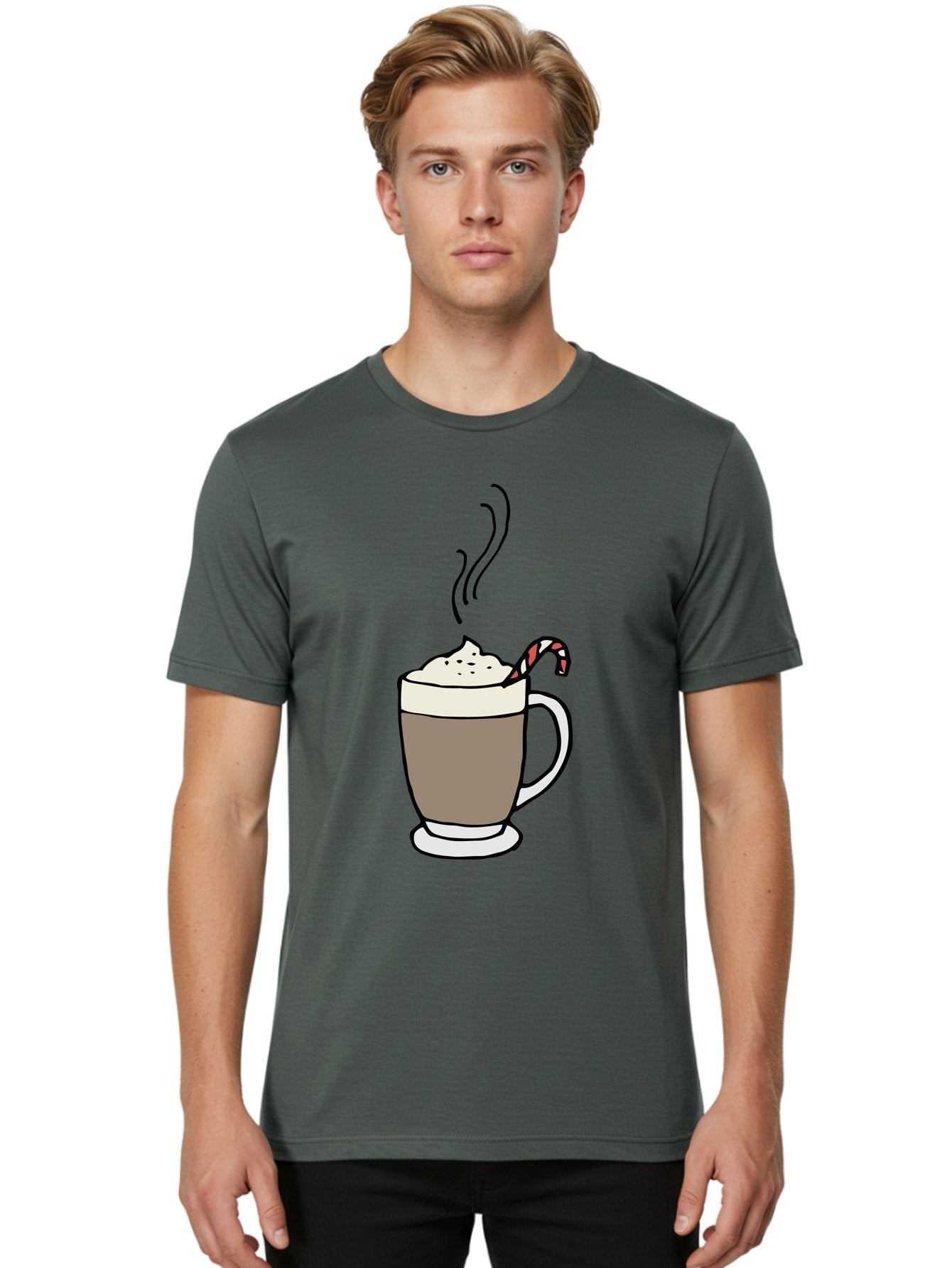 Hot-Chocolate-1 Men'S Graphic Tee, 100% Cotton, Comfortable Casual Summer Wear, Machine Washable, Hot Chocolate, Whipped Cream, Candy Cane, Holiday Drink, Sweet Treat, Festive Beverage, Marshmallow Topping, Chocolatey Goodness, -  Aaa939 21