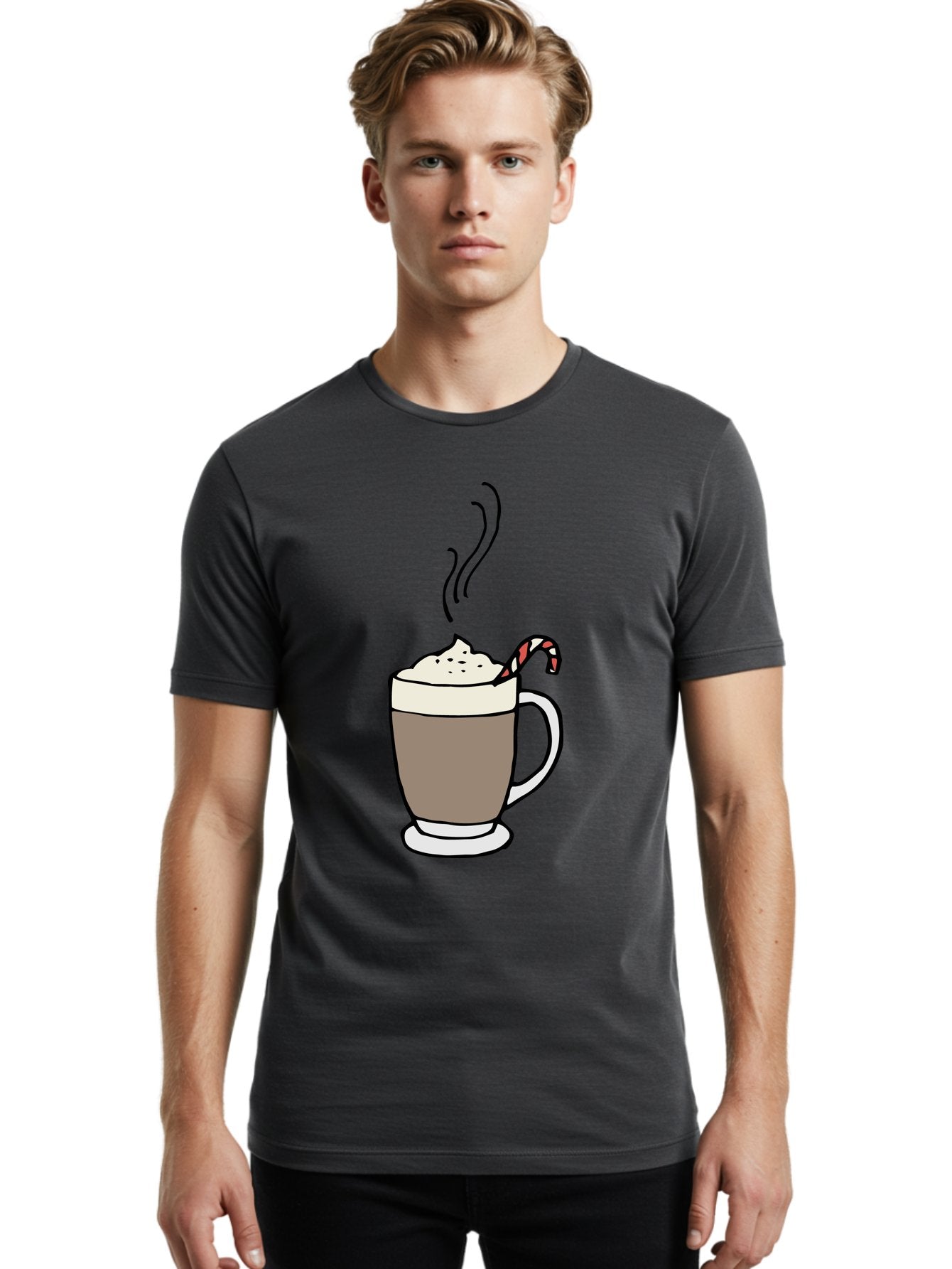 Hot-Chocolate-1 Men'S Graphic Tee, 100% Cotton, Comfortable Casual Summer Wear, Machine Washable, Hot Chocolate, Whipped Cream, Candy Cane, Holiday Drink, Sweet Treat, Festive Beverage, Marshmallow Topping, Chocolatey Goodness, -  Aaa939 29